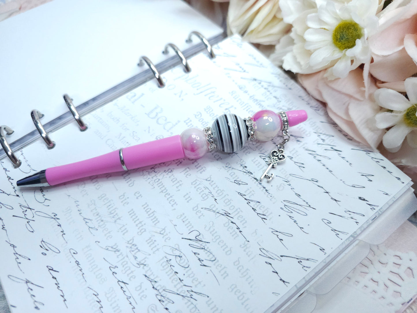 Beaded Pen -  Pink Pop Key