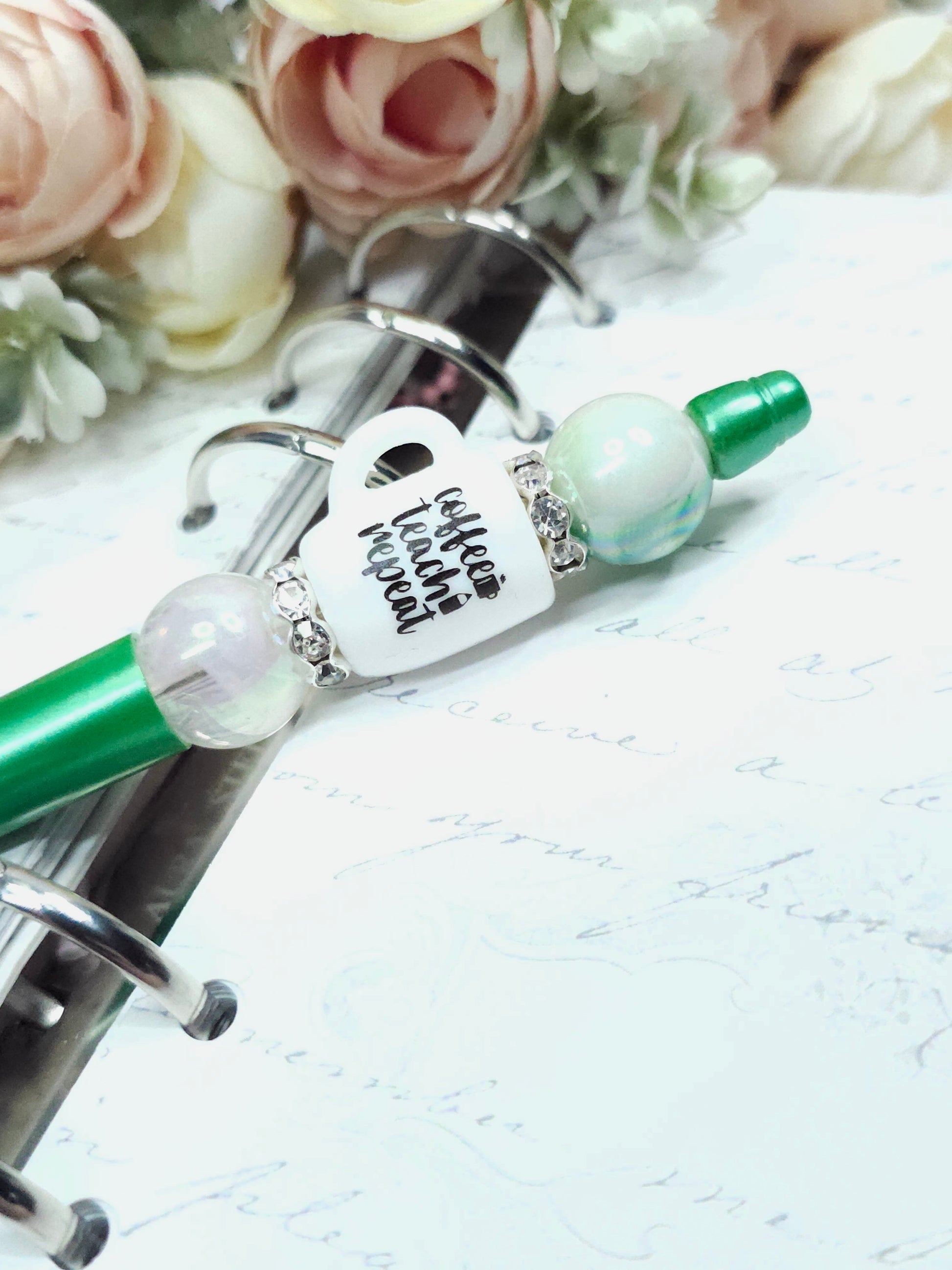 Beaded Pen - Coffee, Teach, Repeat 4