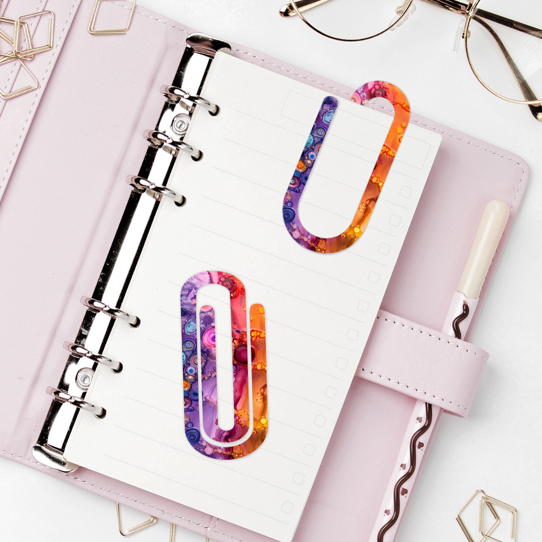 Jumbo Paperclip  - Bright Swirls