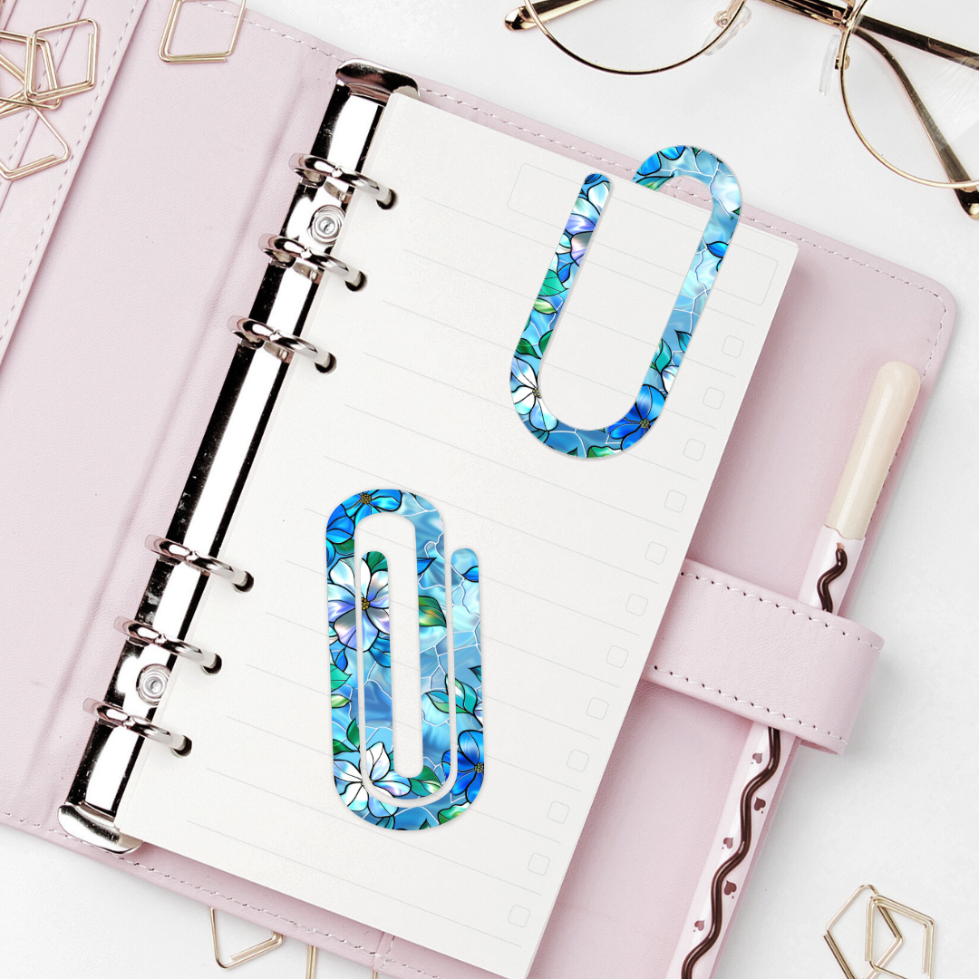 Jumbo Paperclip - Stained Glass Flowers