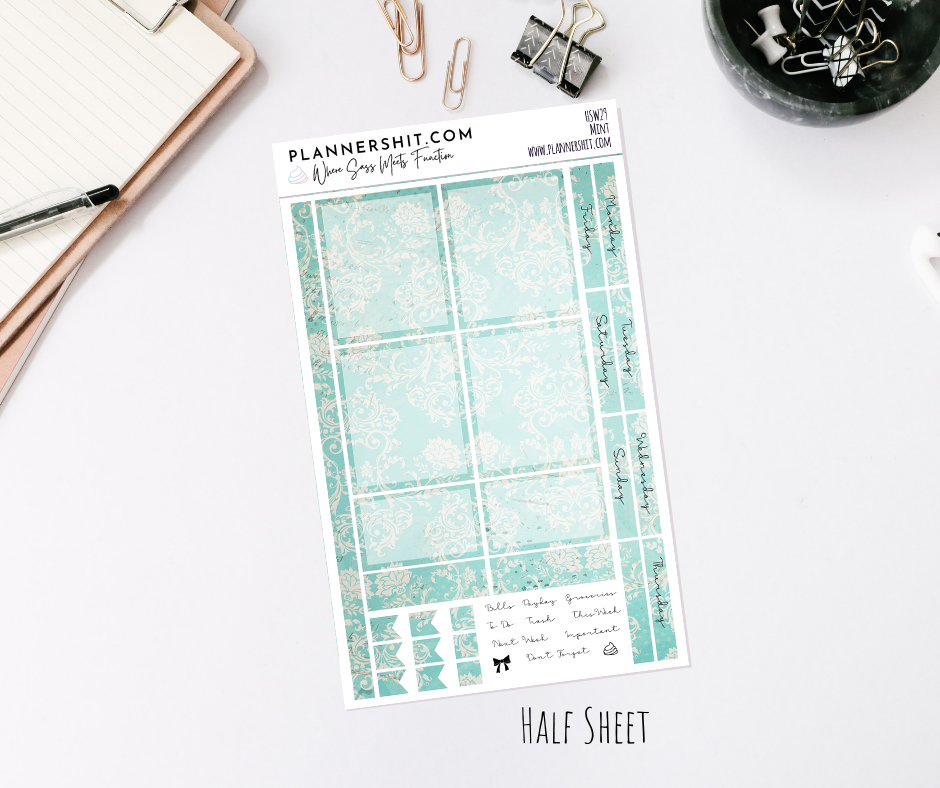 Half Sheet Weekly Mini Kit -Mint