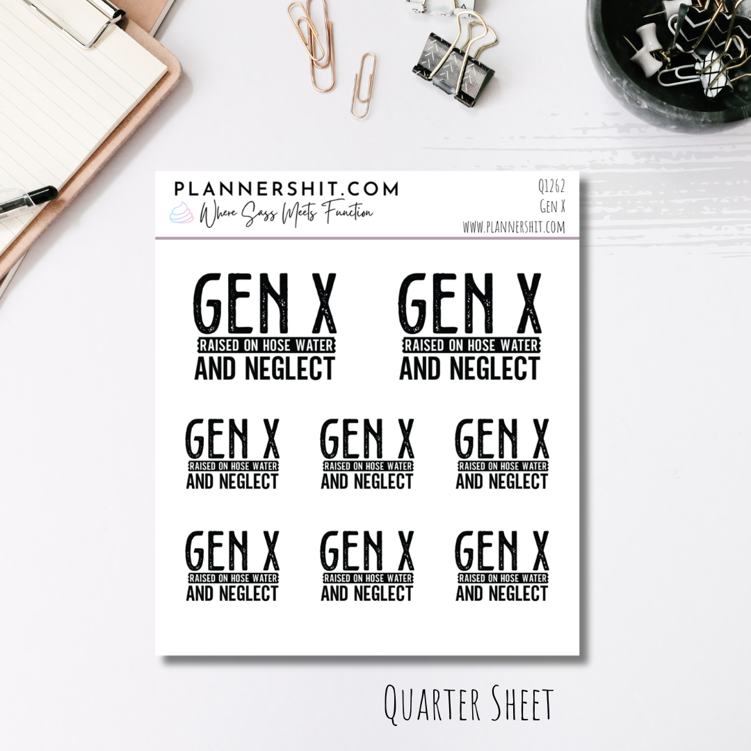 Quarter Sheet Planner Stickers - Gen X