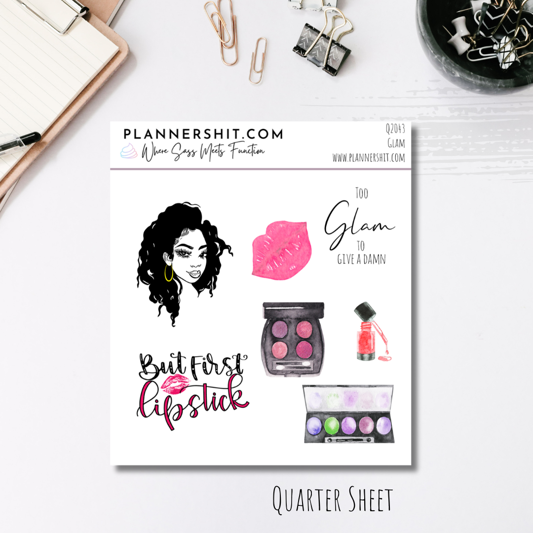 Quarter Sheet Planner Stickers - Glam