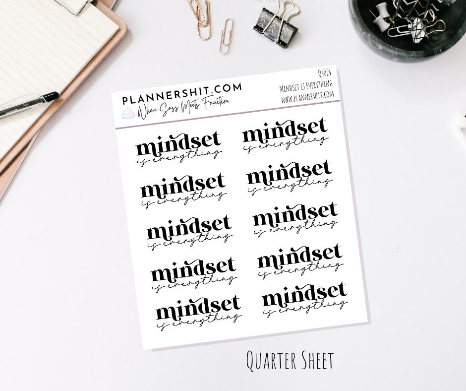 Quarter Sheet Planner Stickers - Mindset is Everything