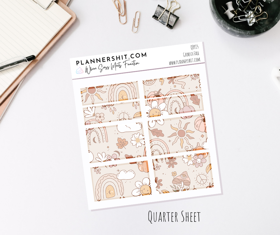 Functional Quarter Sheet - Boxes - Groovy Fall