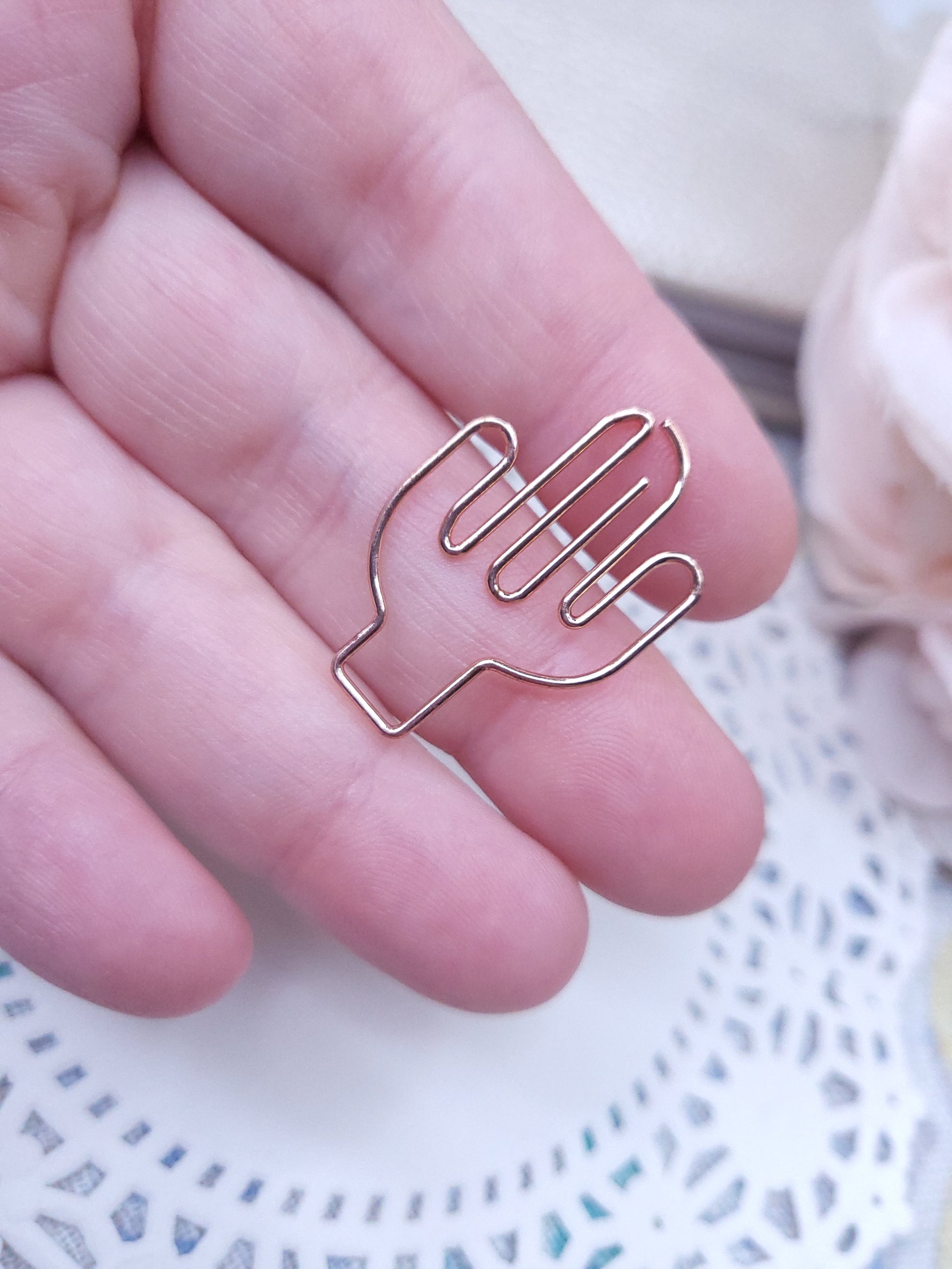 Shaped Paperclips - Cactus (Rose Gold)