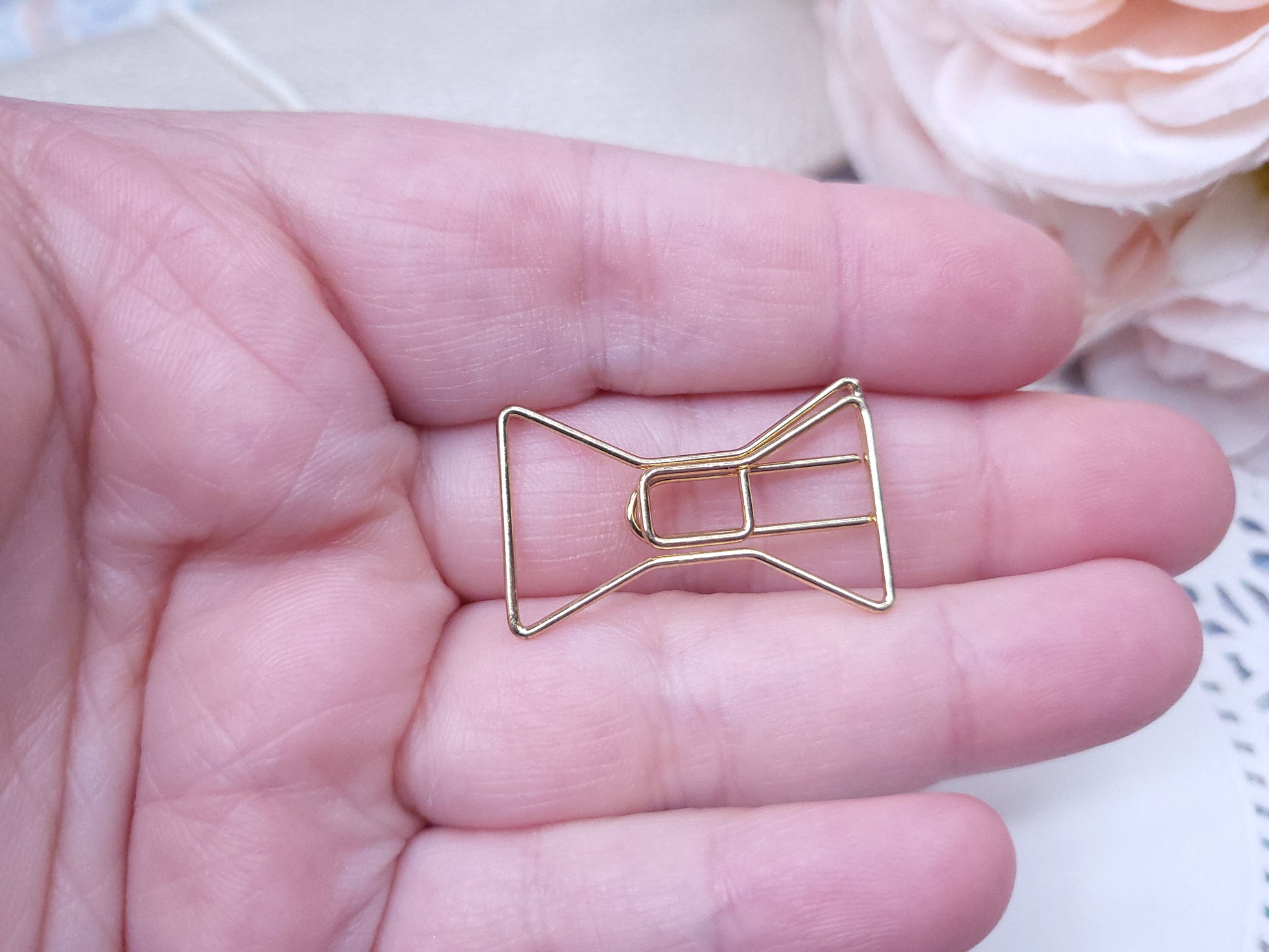 Shaped Paperclips - Bow Tie (Gold)