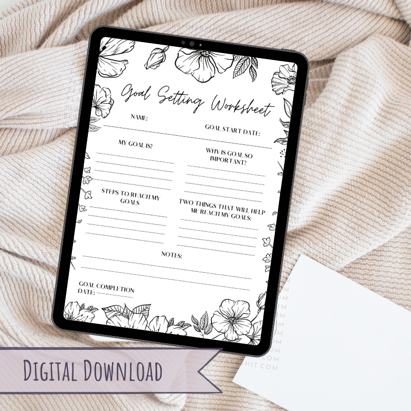 Goal Setting Worksheet - Floral