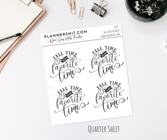 Quarter Sheet Planner Stickers - Fall is My Favorite