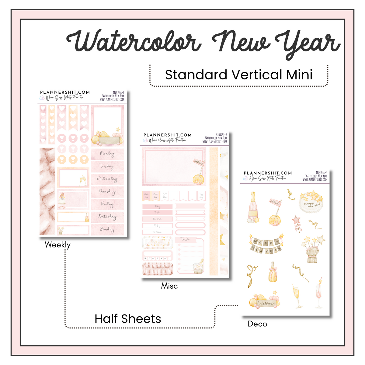 Weekly Mini Kit - Watercolor New Year