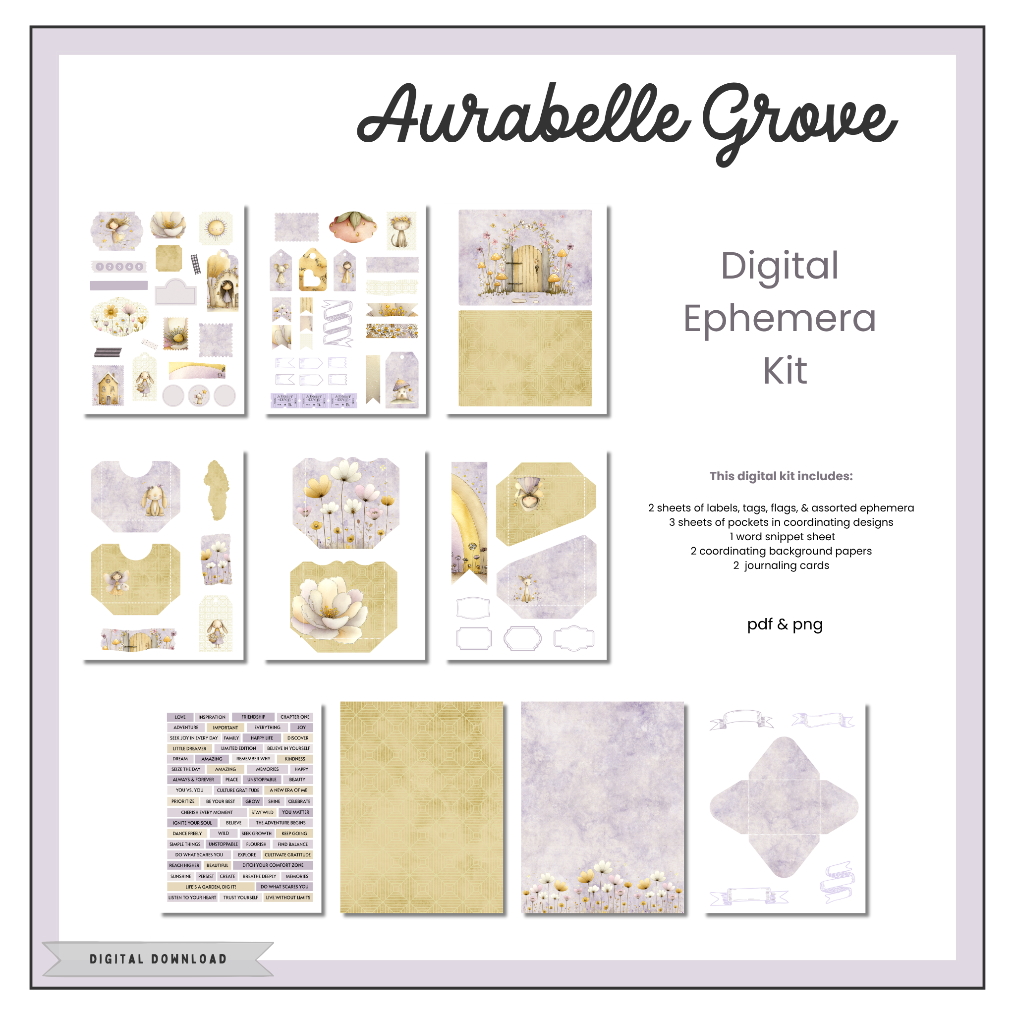 Digital Ephemera Kit - Aurabelle Grove