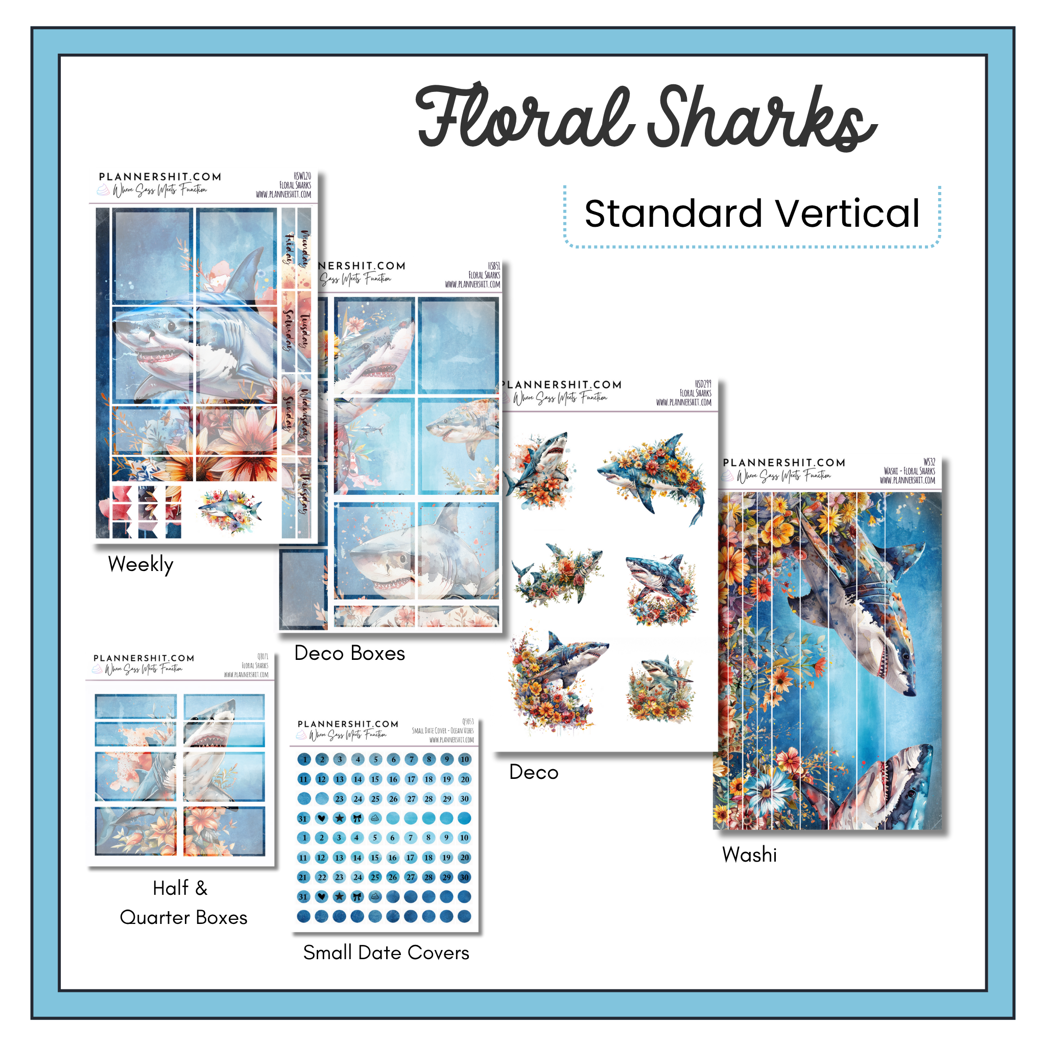 Floral Sharks (Standard Vertical)