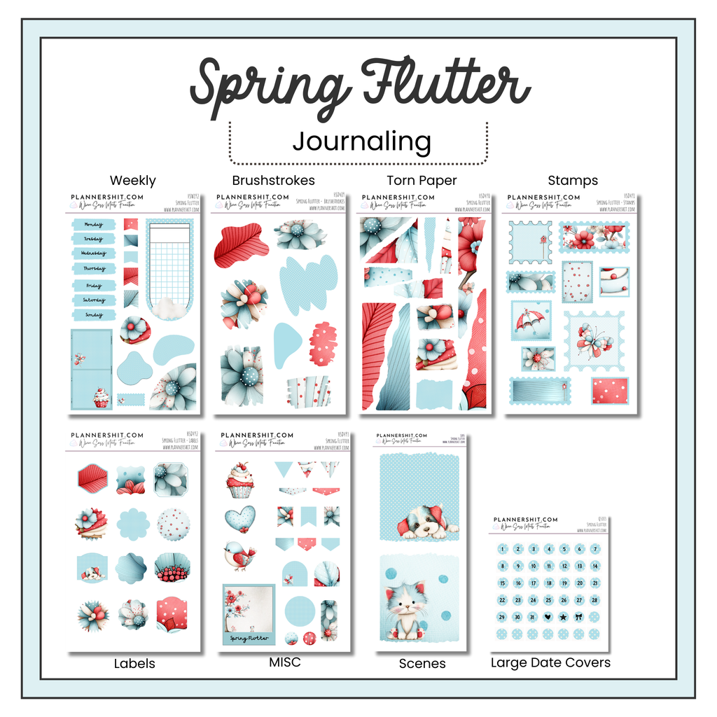 Spring Time Flutter Spring Flutter (Journaling) – PlannerShit.com