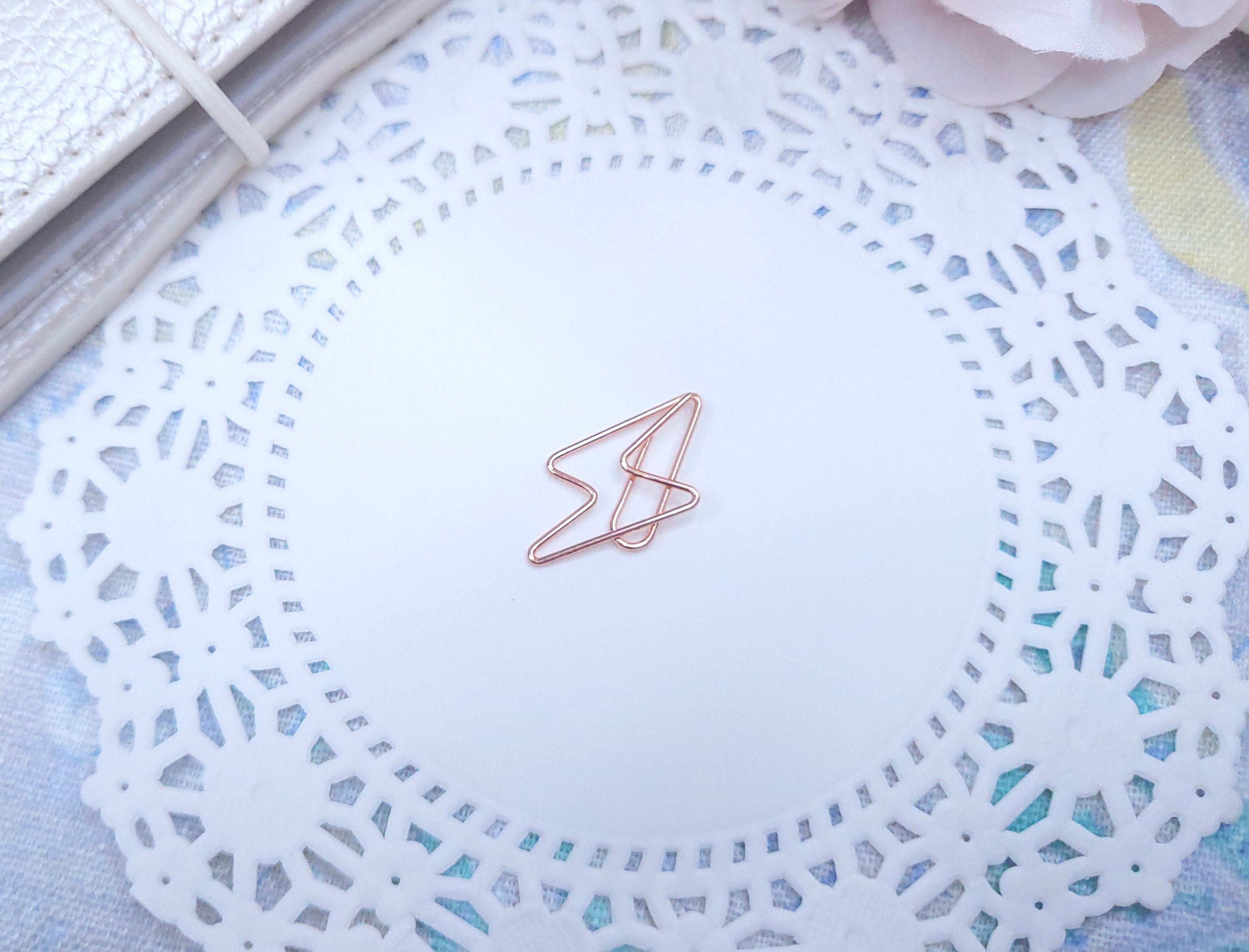 Shaped Paperclips - Lightening Bolt (Rose Gold)