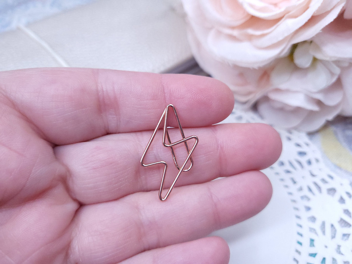 Shaped Paperclips - Lightening Bolt (Rose Gold)