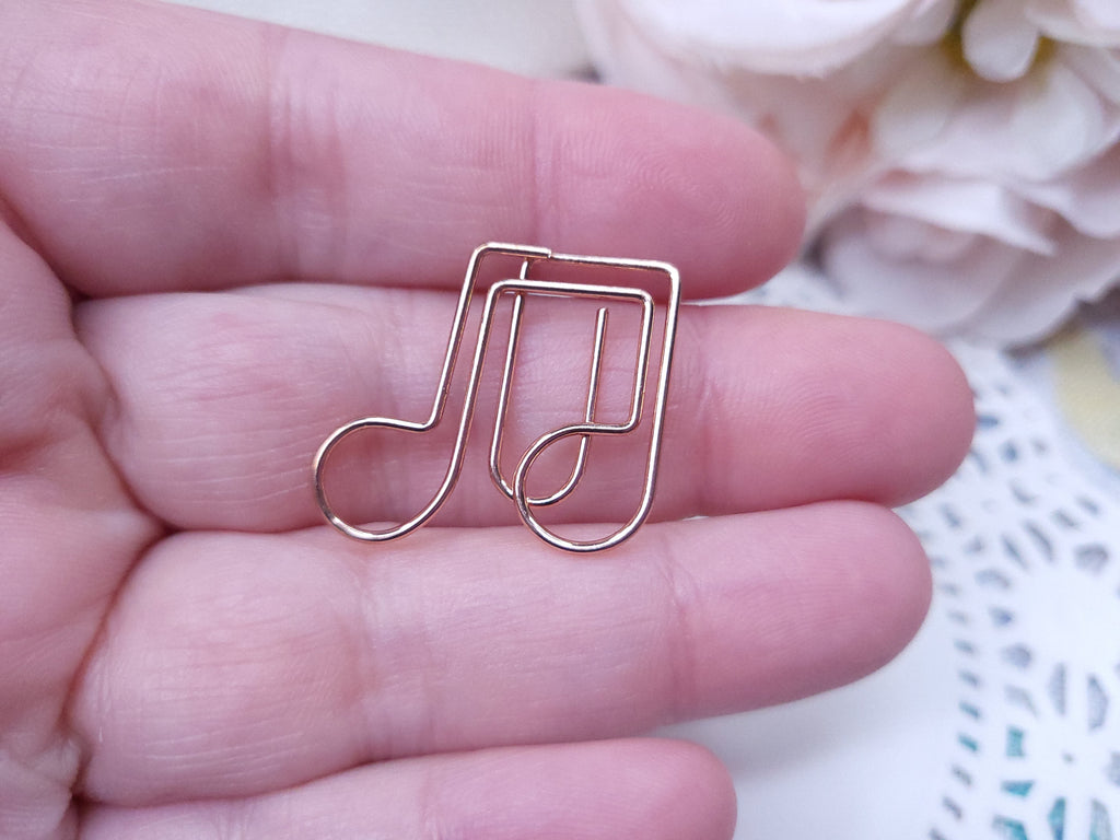 Shaped Paperclips - Music Notes (Rose Gold)