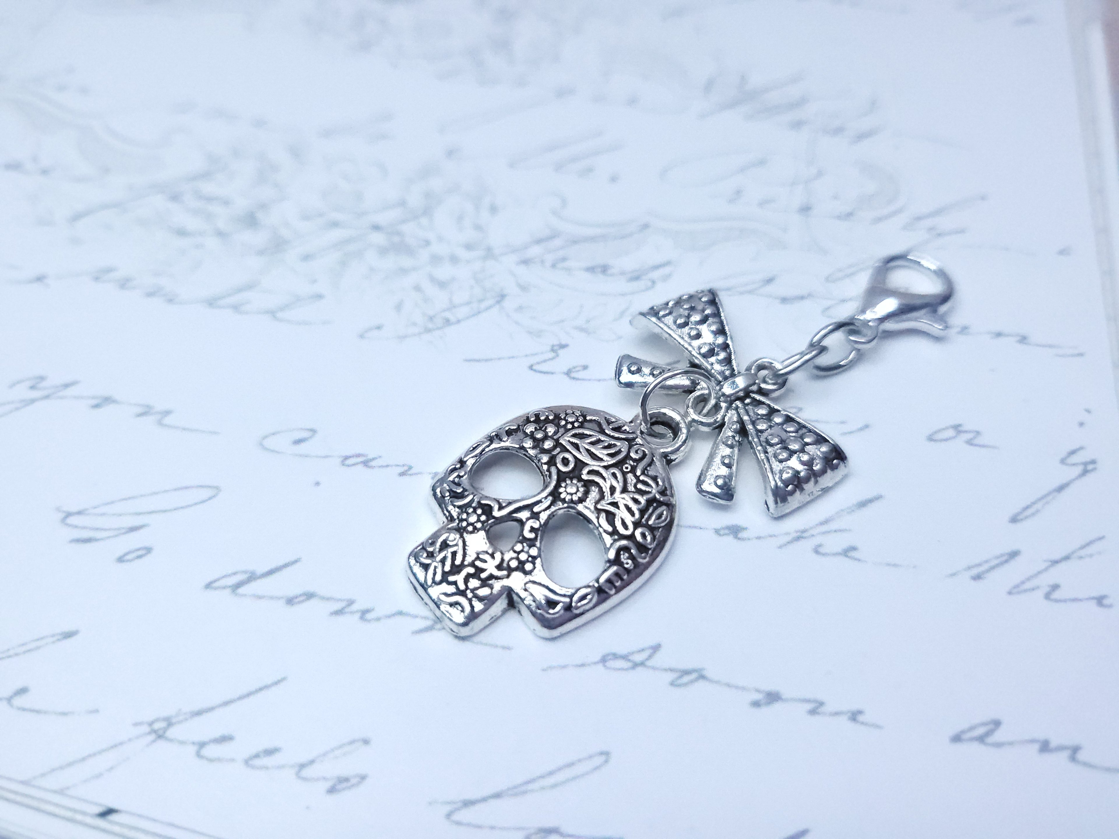 Classic Charm - Floral Skull with Bow