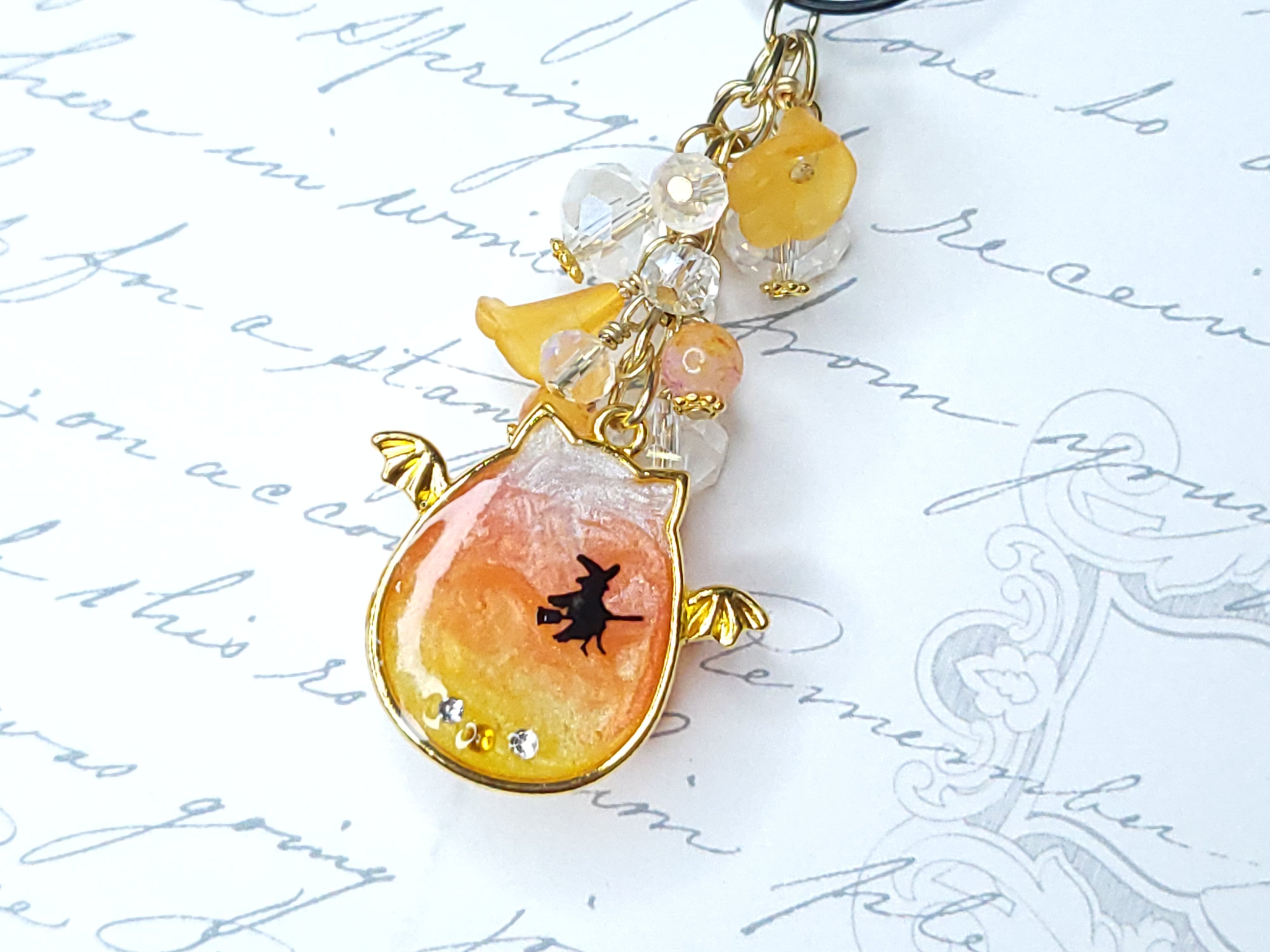 Seasonal BlingMark - Bat Cat (Candy Corn)