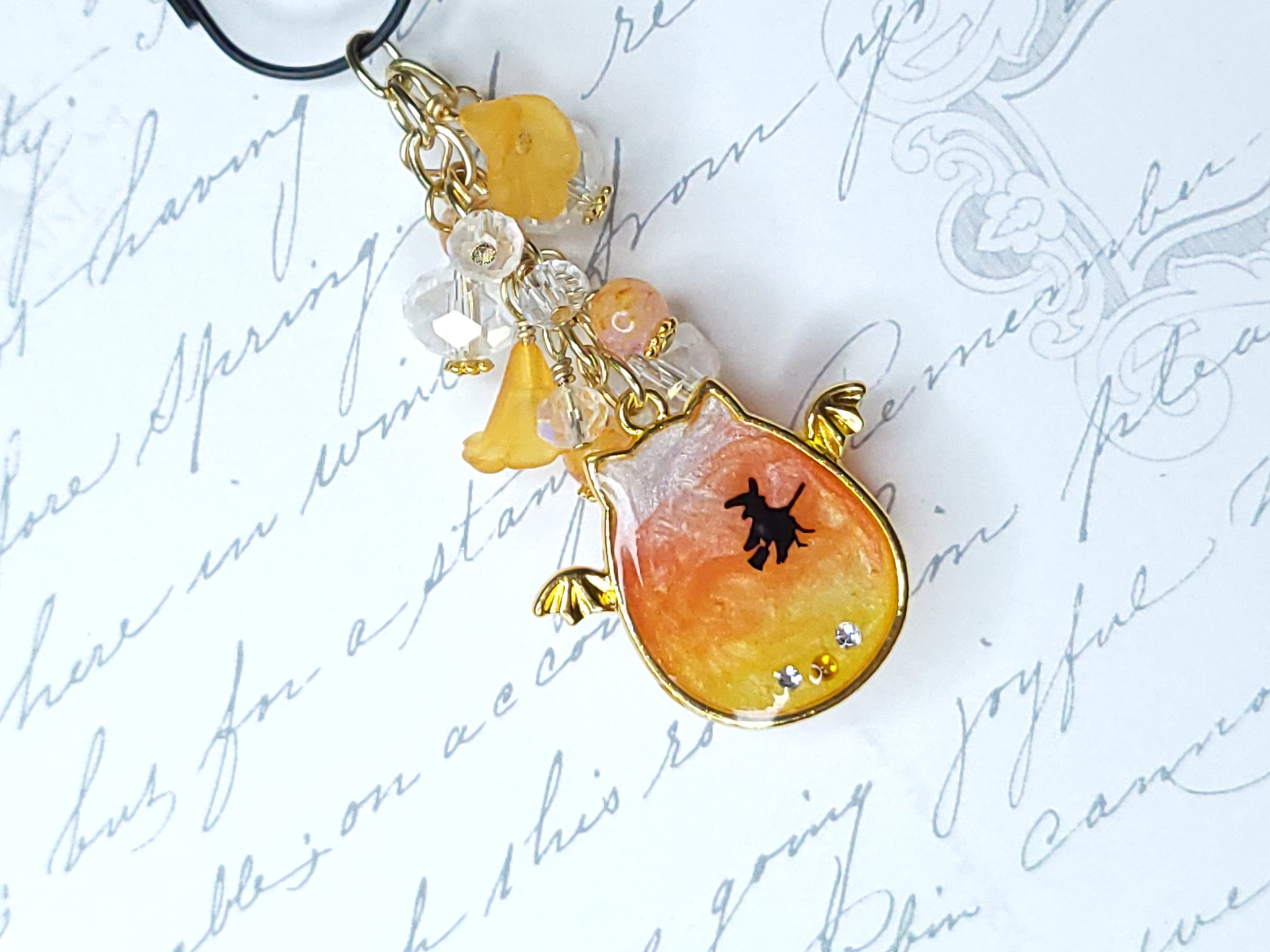 Seasonal BlingMark - Bat Cat (Candy Corn)