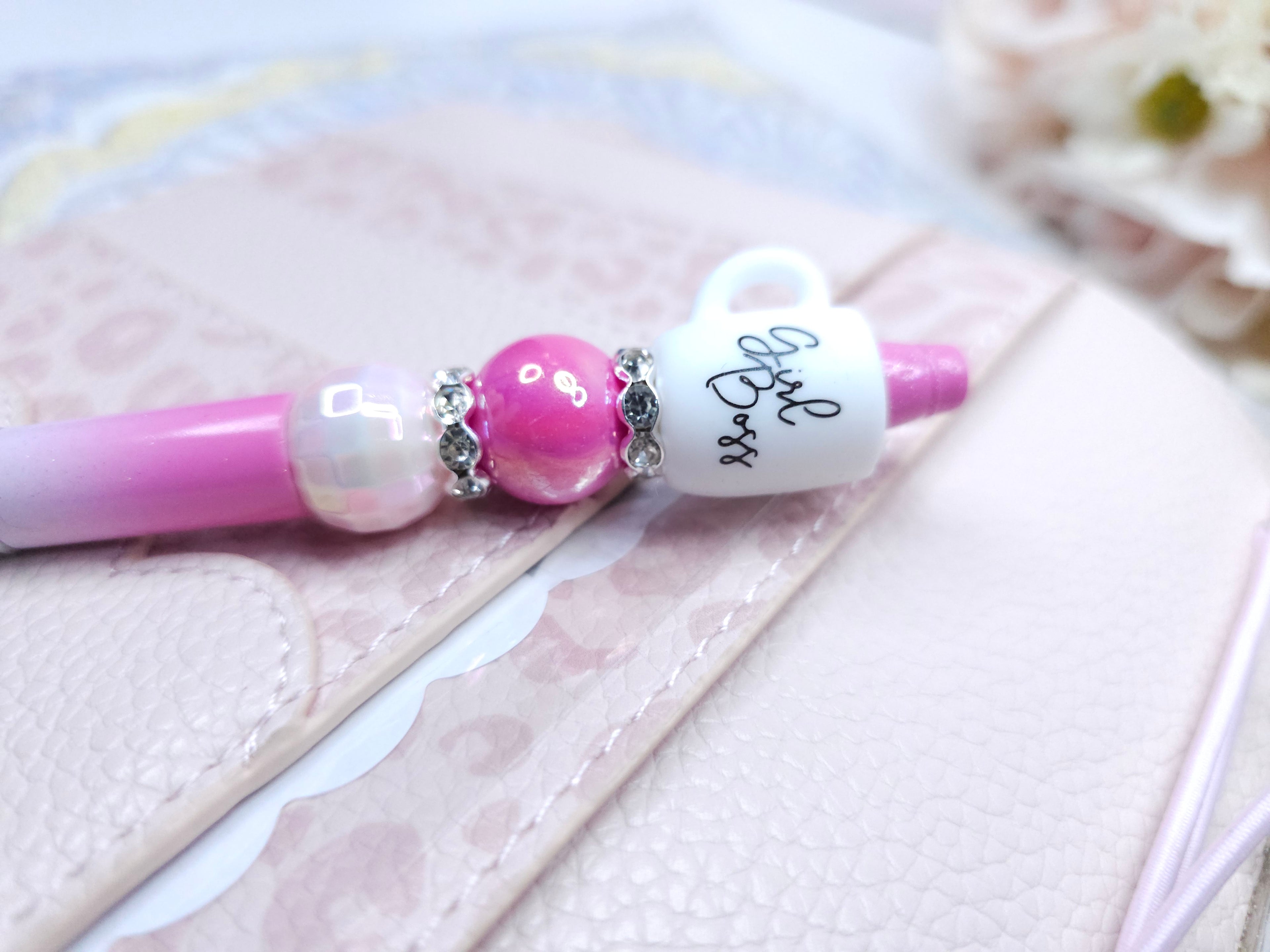 Beaded Pen - Girl Boss Pink