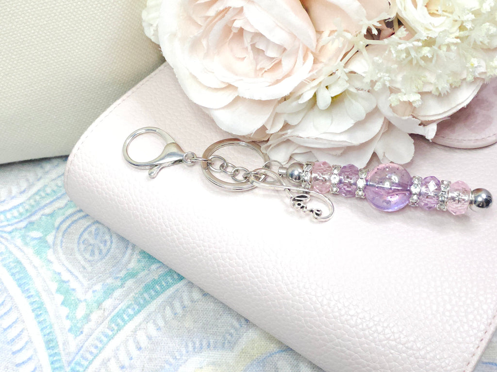 Beaded Keychain - Pink Love