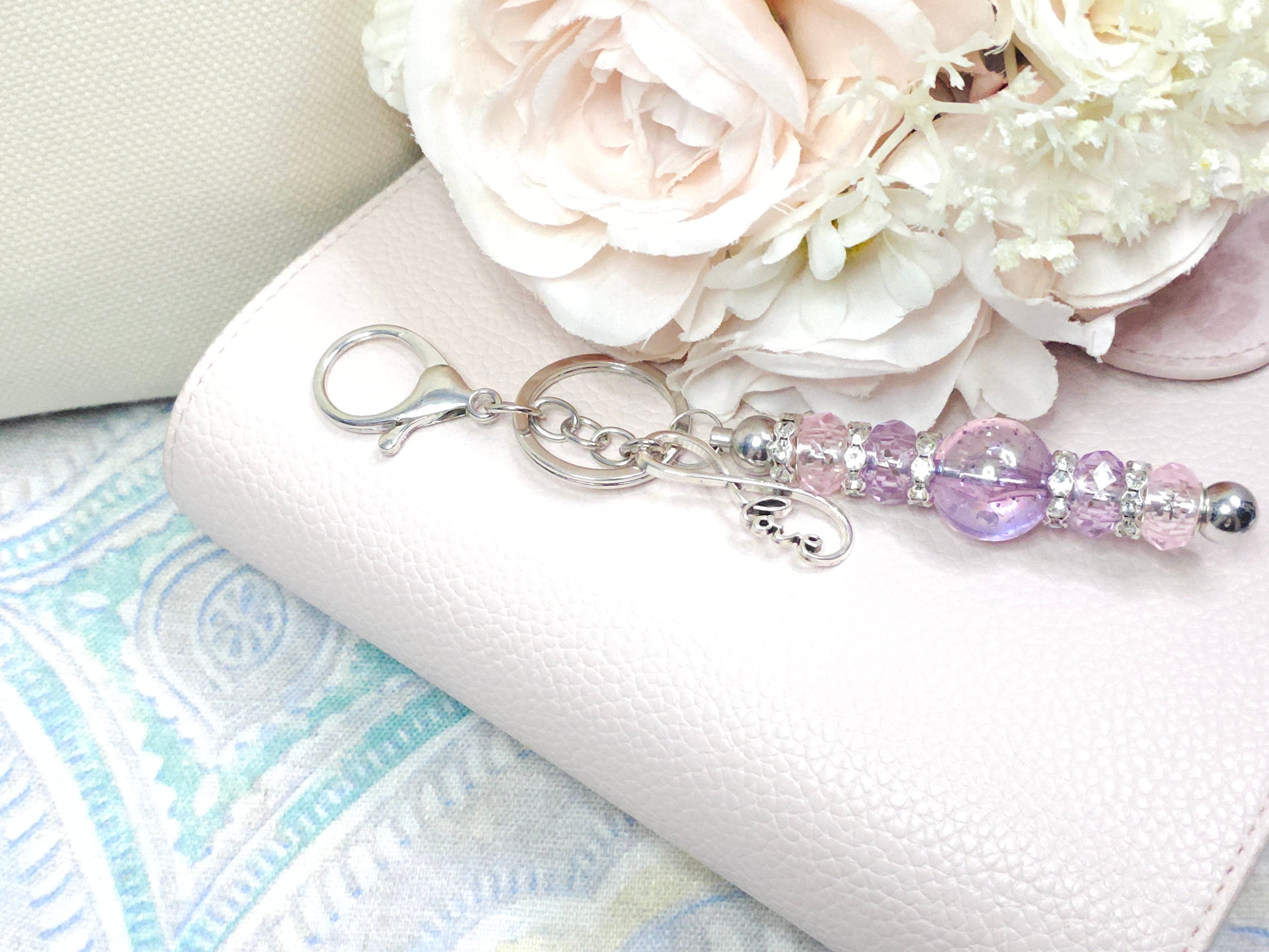 Beaded Keychain - Pink Love