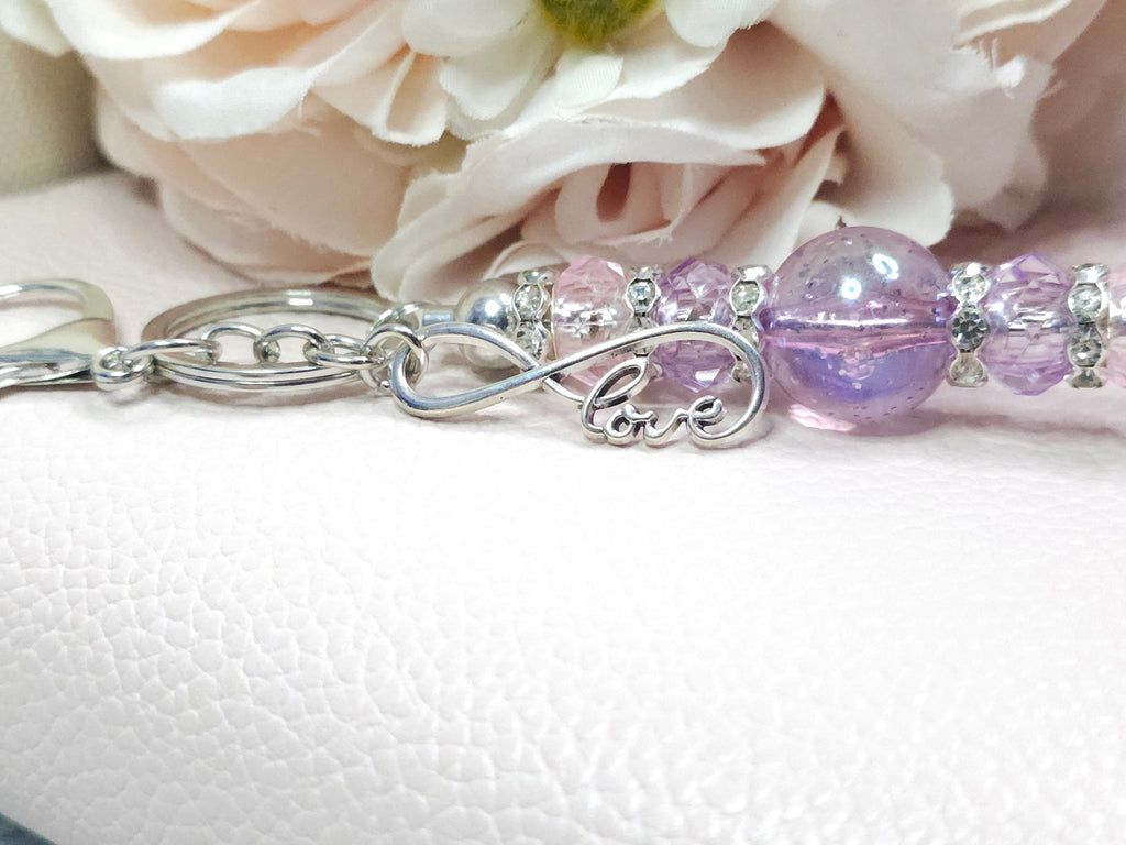 Beaded Keychain - Pink Love