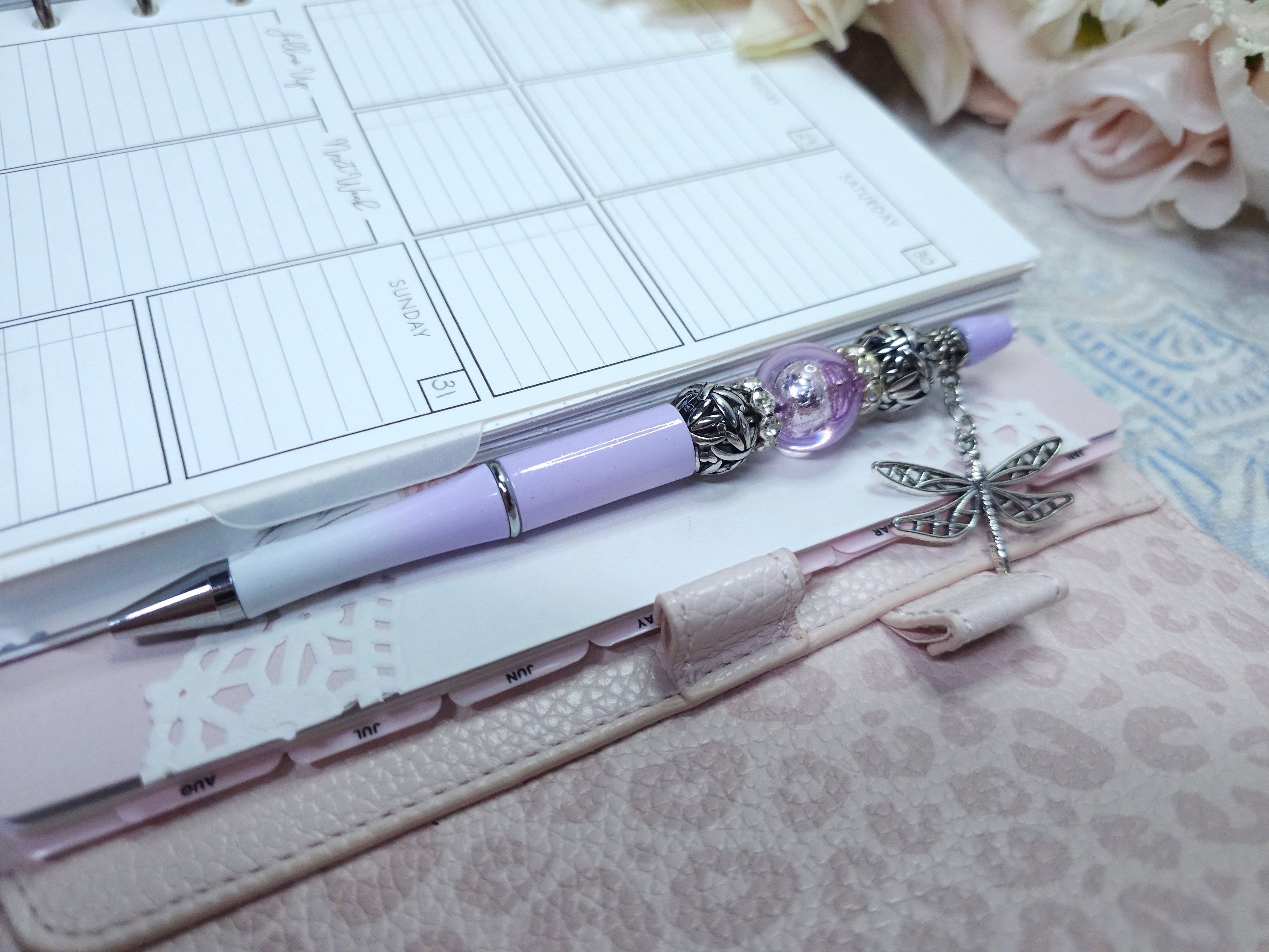 Beaded Pen -  Lavender Dragonfly