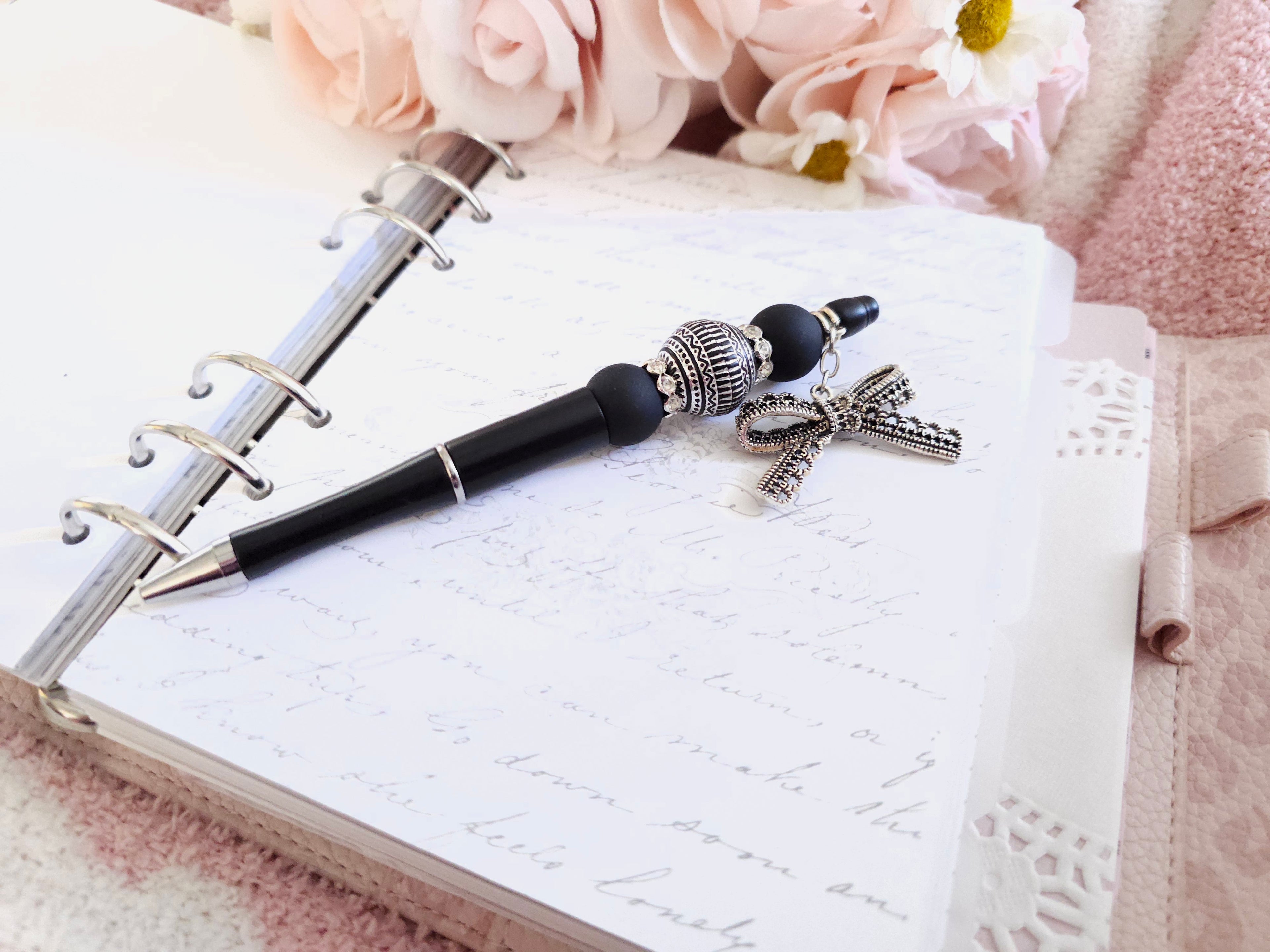 Beaded Pen -  Vintage Lace