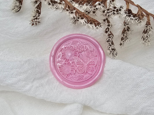 Wax Seal Stickers - Floral Butterfly