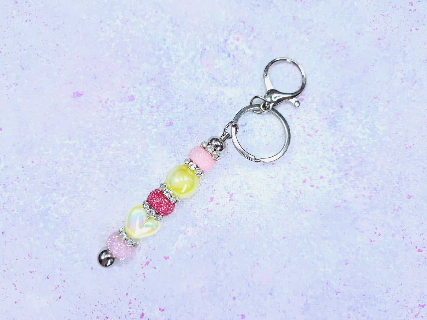 Beaded Keychain - Pink Lemonade