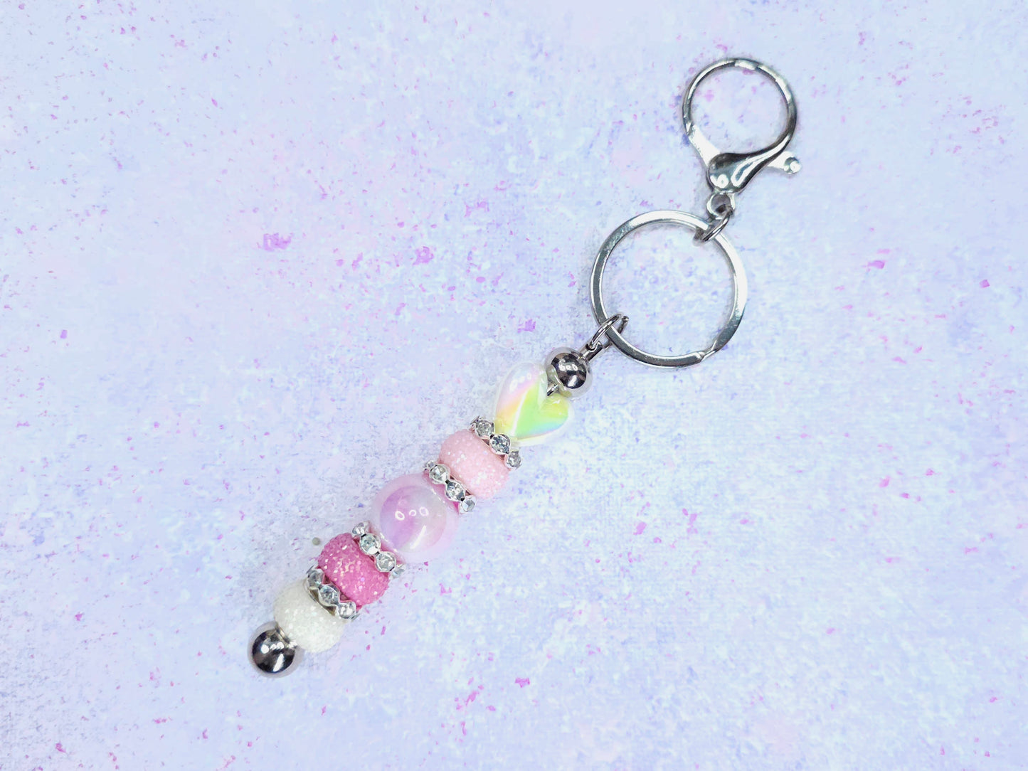 Beaded Keychain - Pink Lemonade