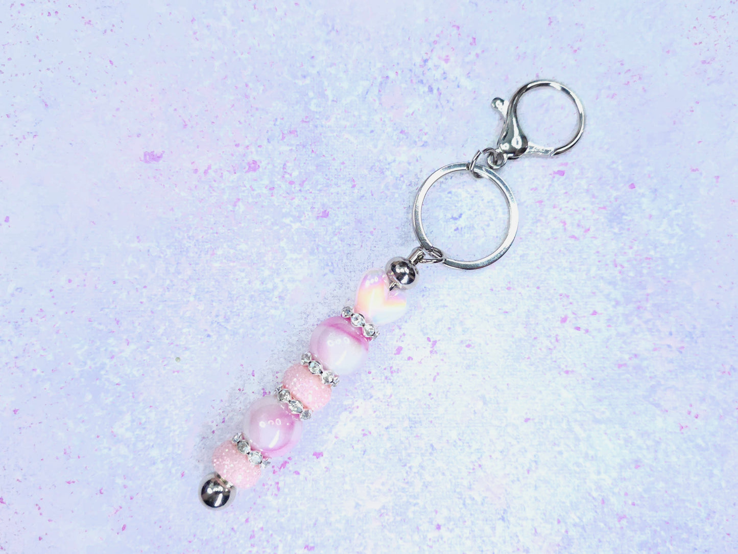 Beaded Keychain - Pink Lemonade