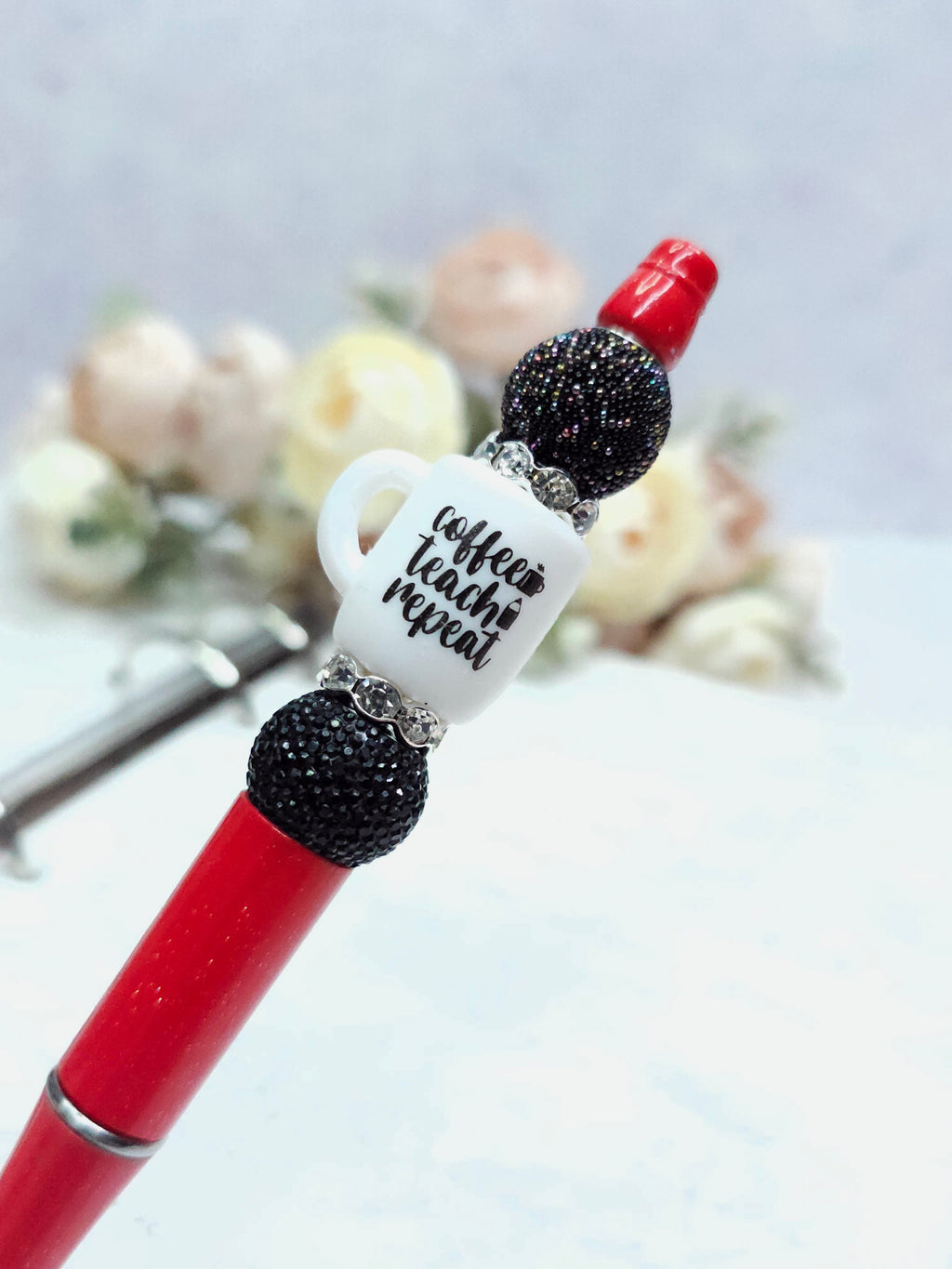 Beaded Pen - Coffee, Teach, Repeat 2