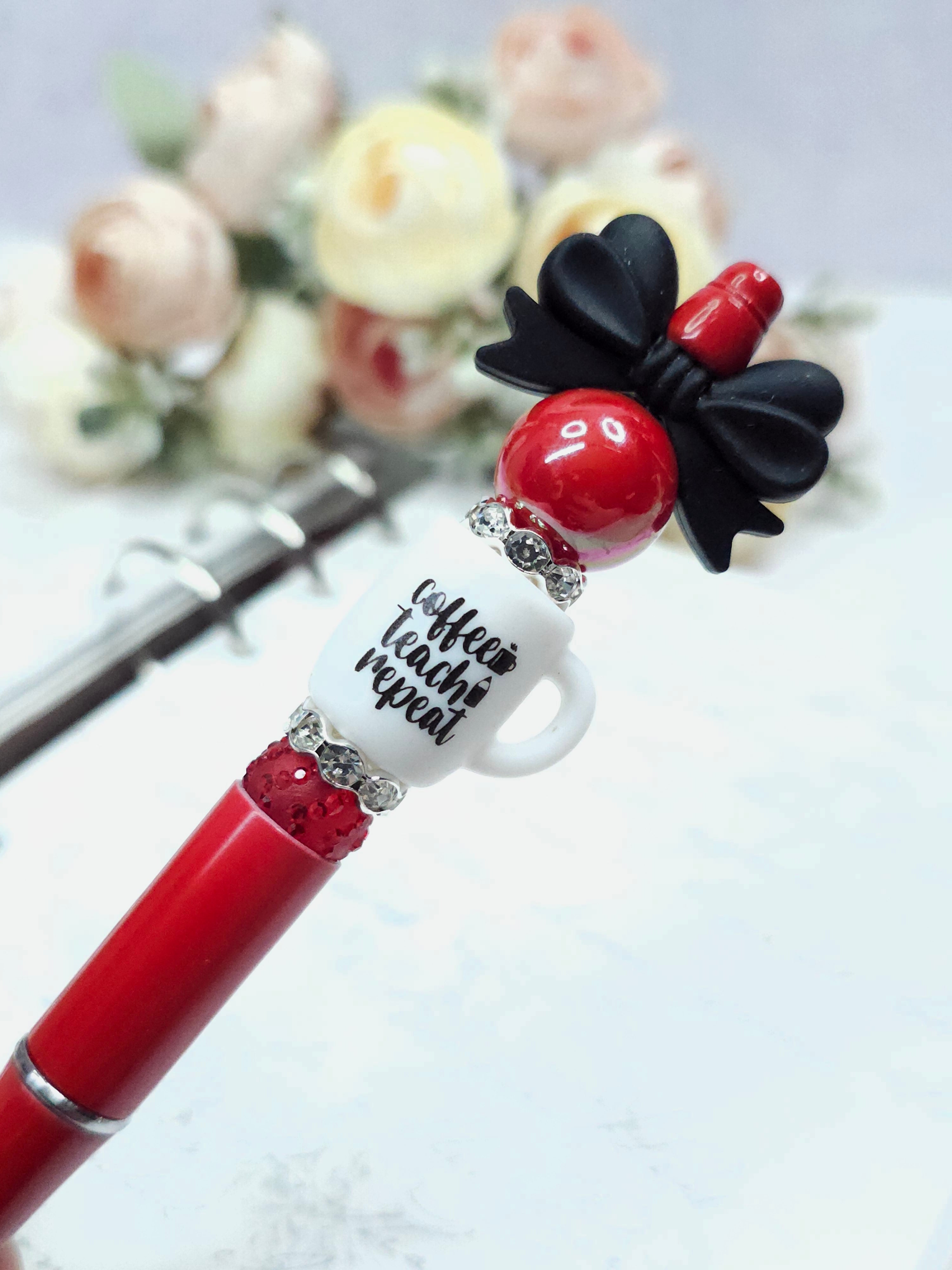 Beaded Pen - Coffee, Teach, Repeat