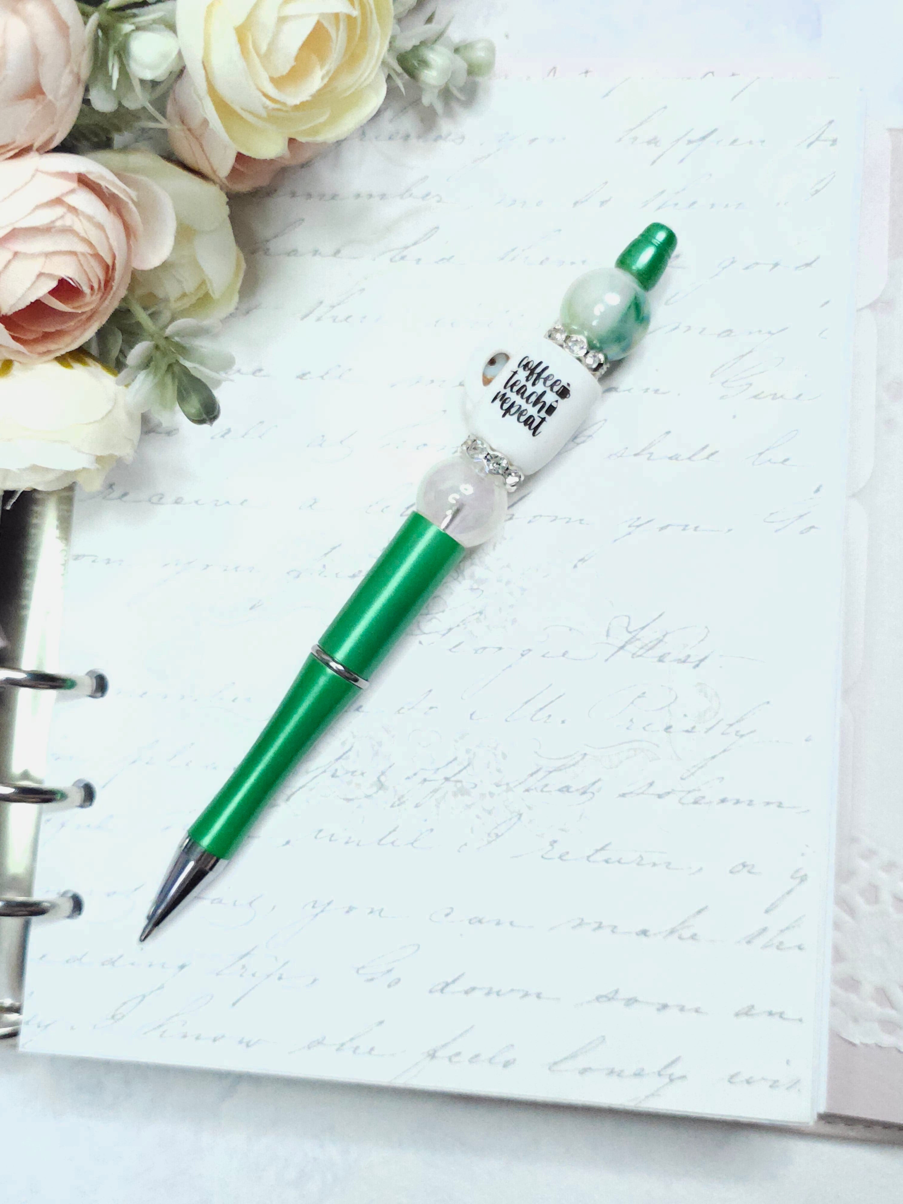 Beaded Pen - Coffee, Teach, Repeat 4