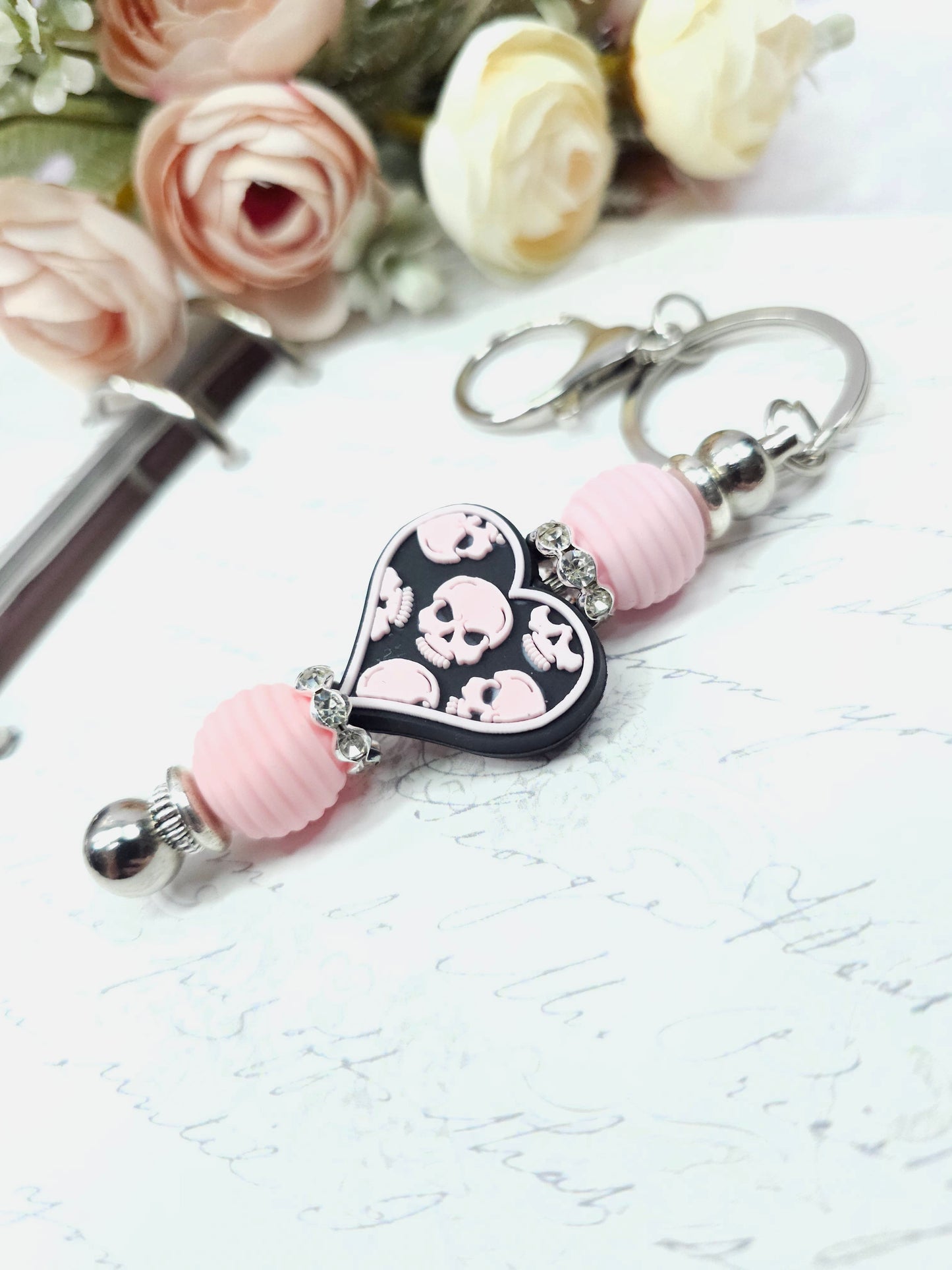 Keychain - Pink Skulls