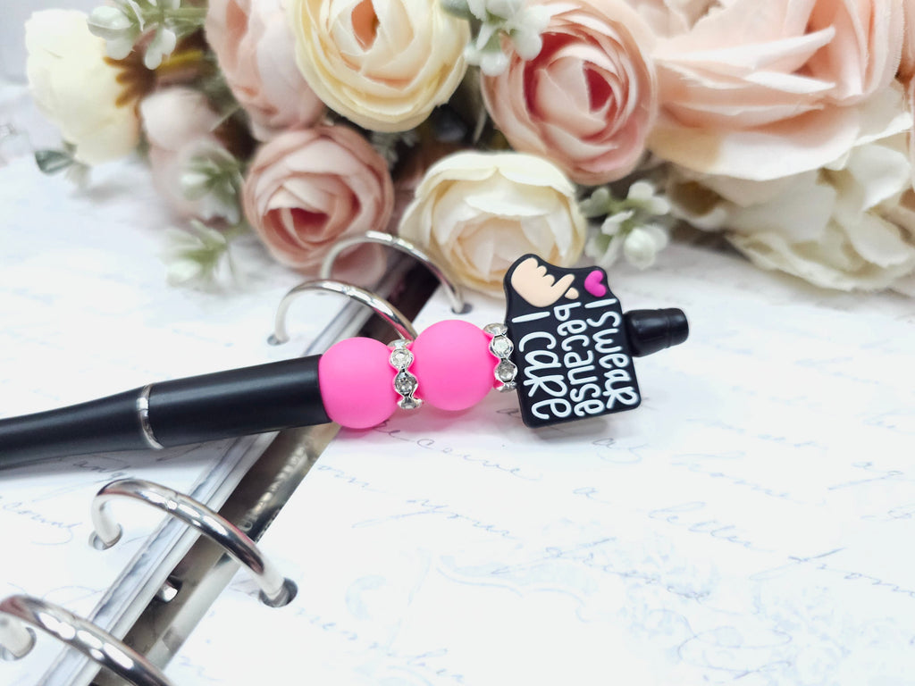 Beaded Pen - I Swear Because I Care