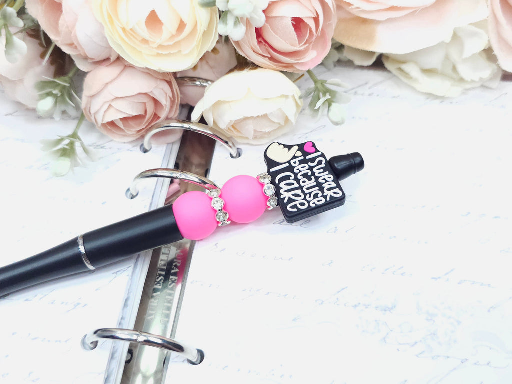 Beaded Pen - I Swear Because I Care