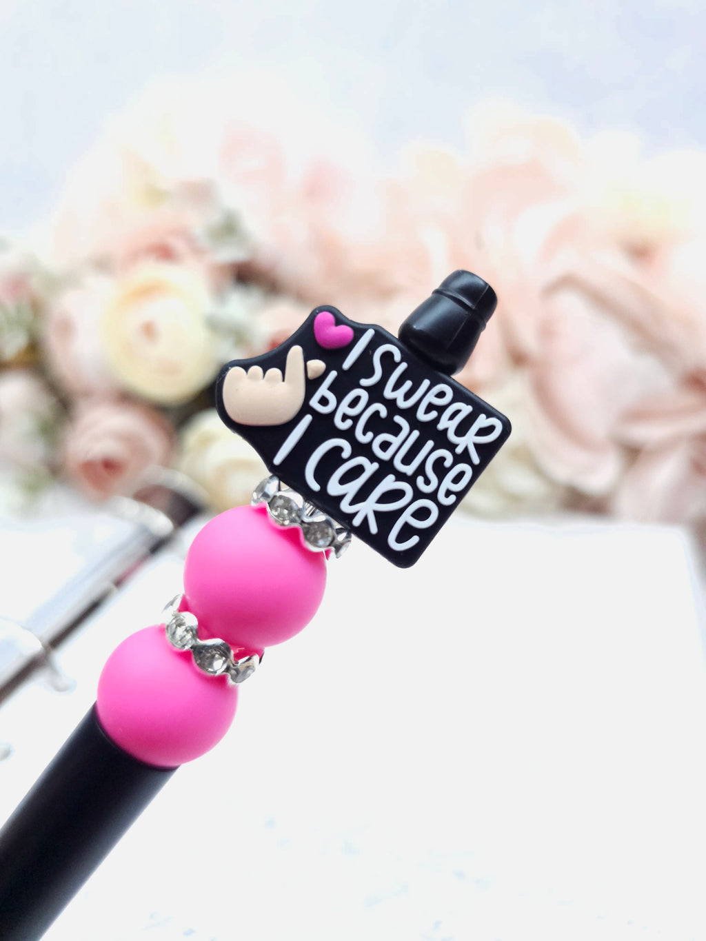Beaded Pen - I Swear Because I Care