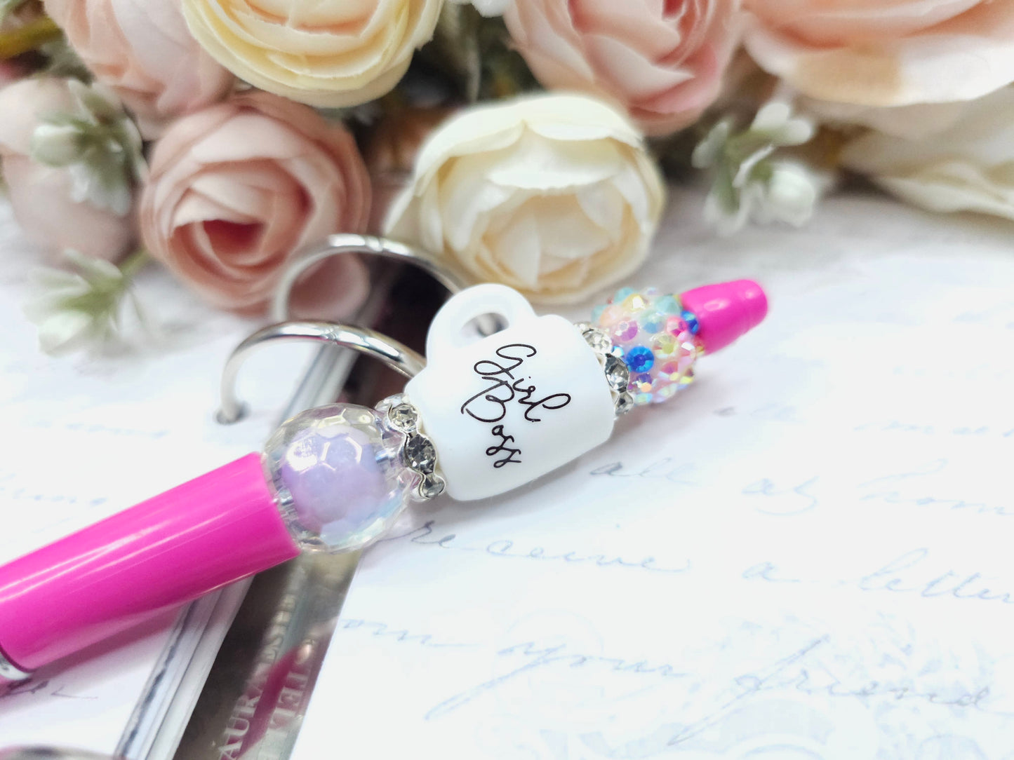 Beaded Pen - Pink Girl Boss