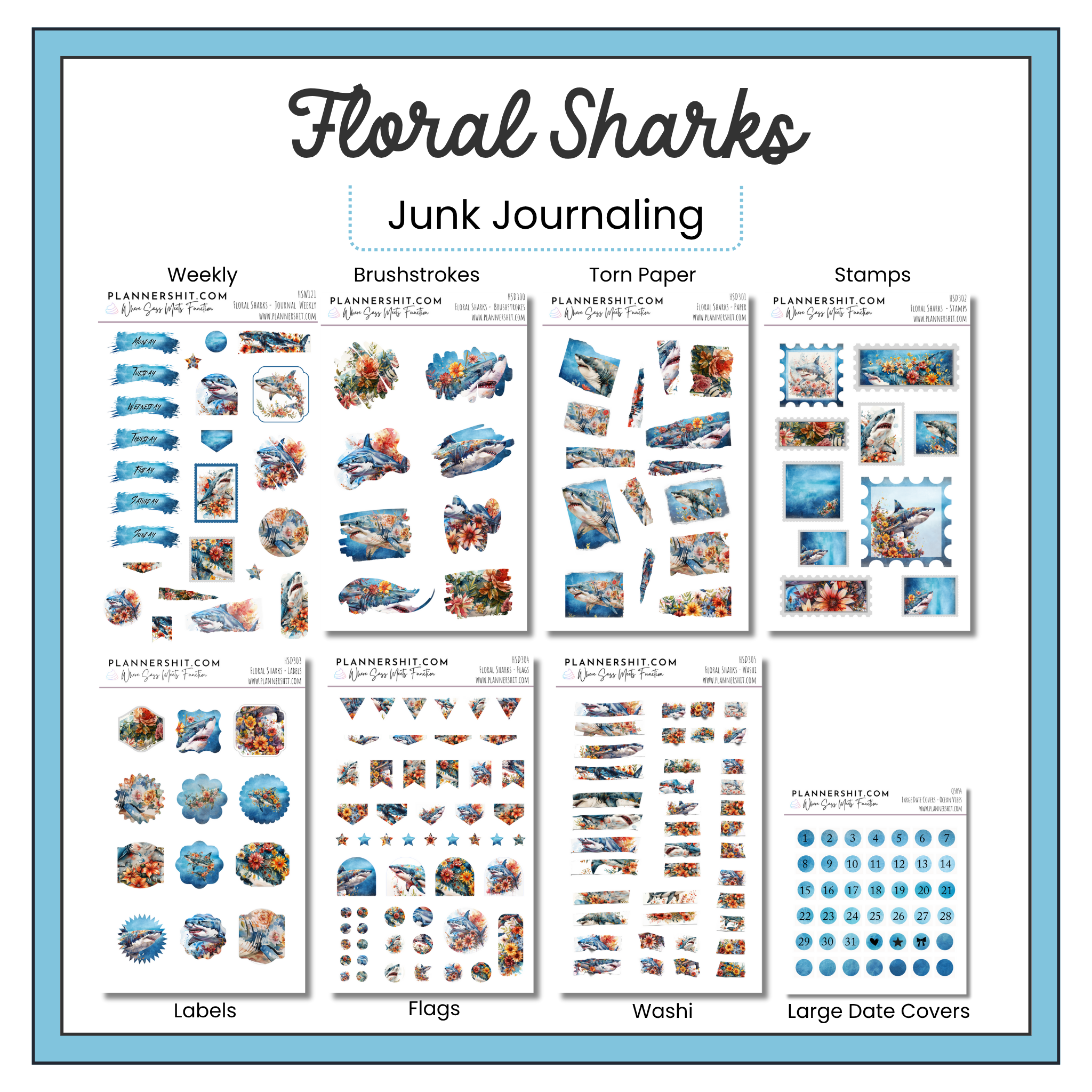 Floral Sharks (Journaling)