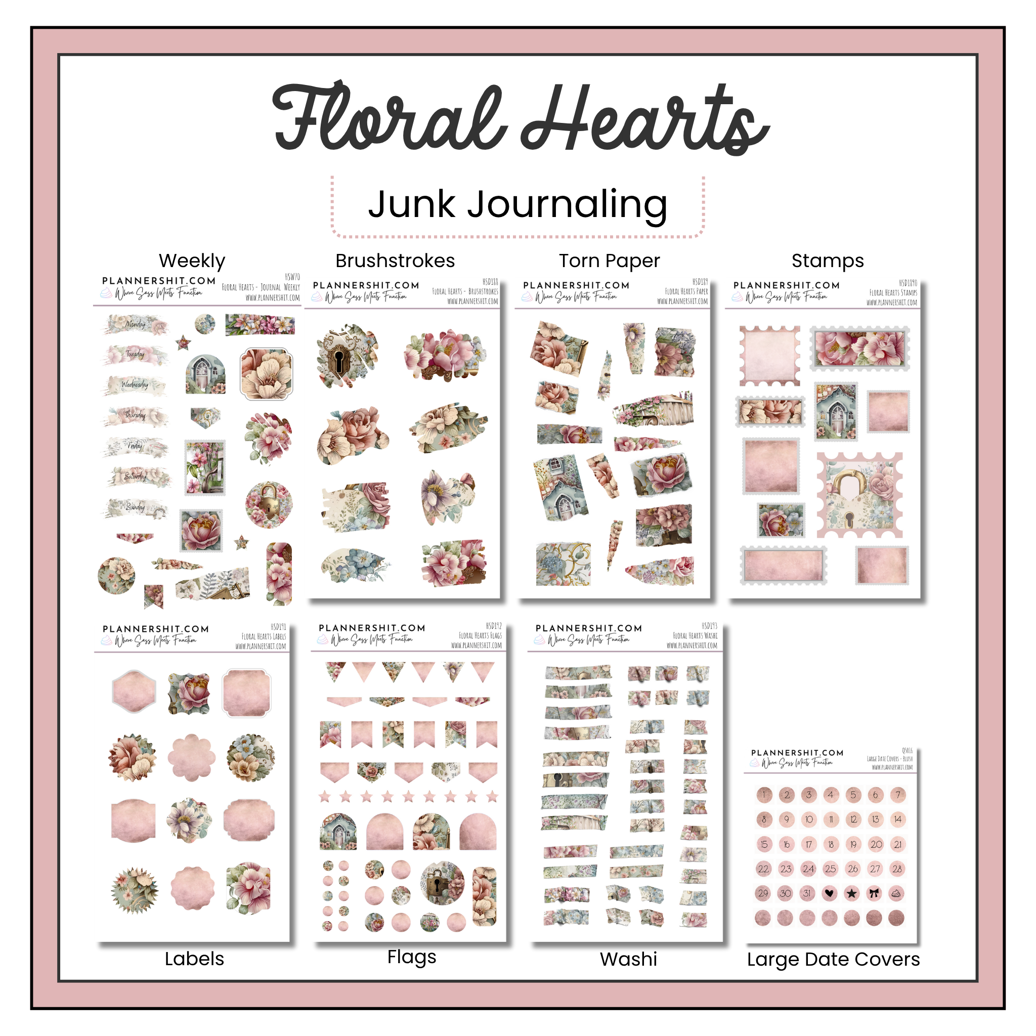 Floral Hearts (Journaling)