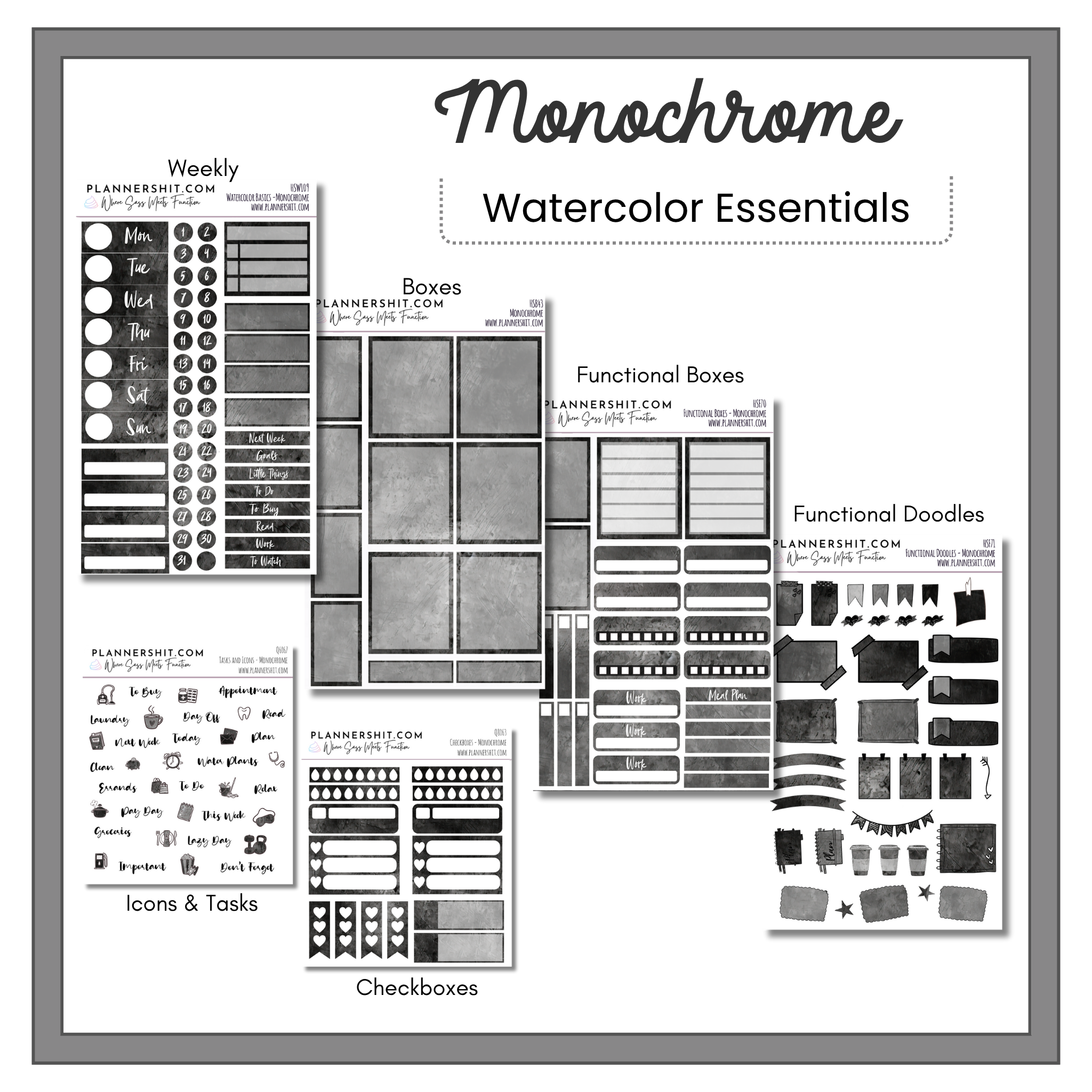Monochrome Beauty - Watercolor Essentials