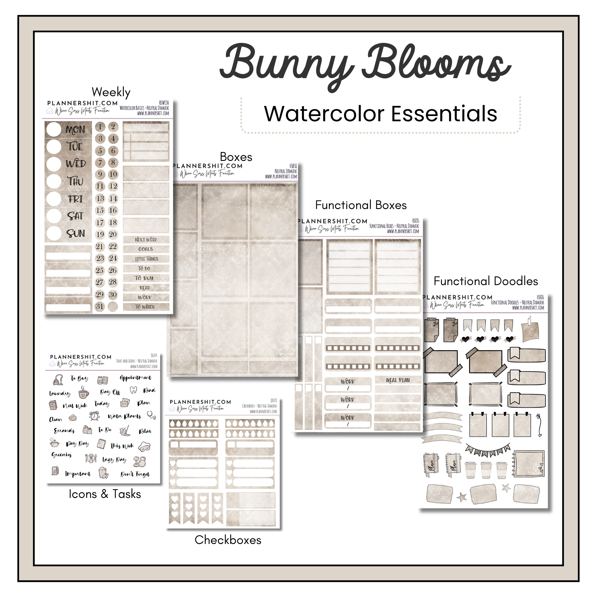 Neutral Damask (Watercolor Essentials)