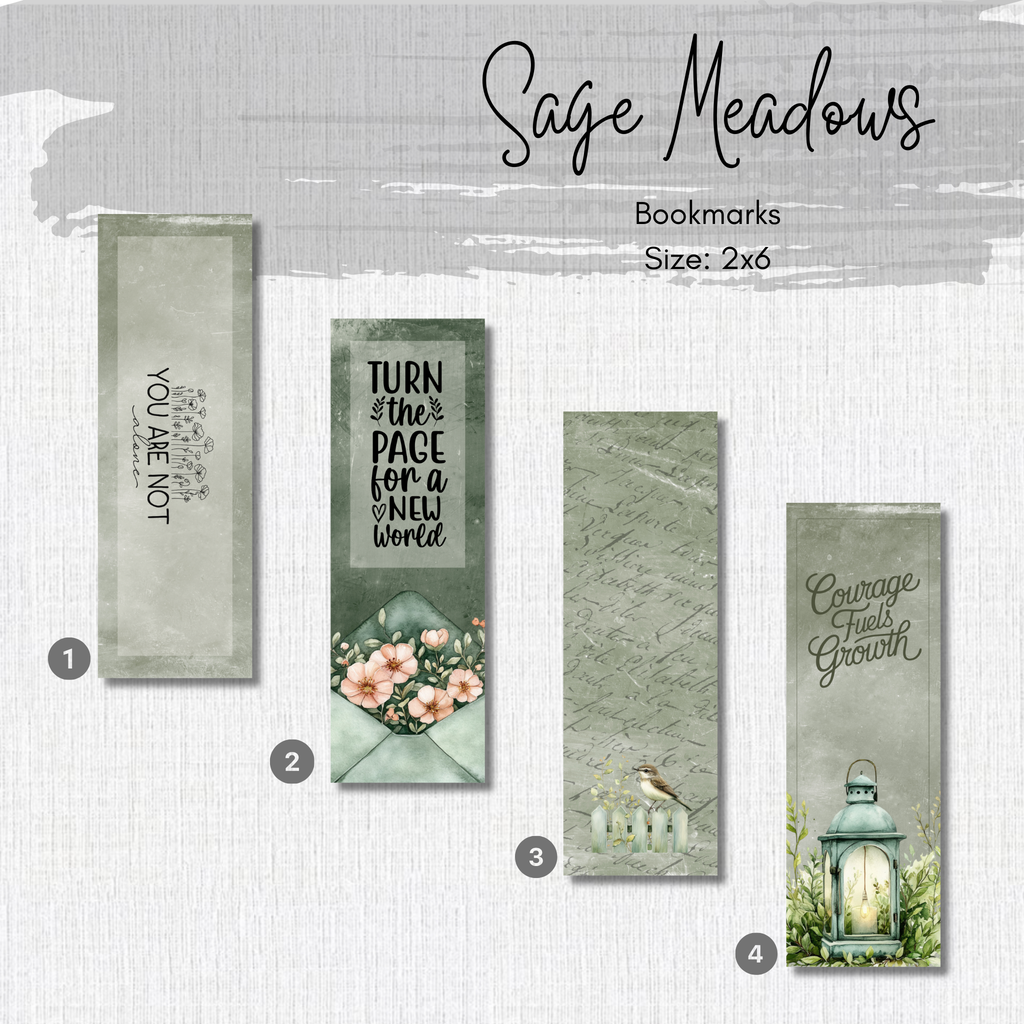 Paper Bookmark - Sage Meadows