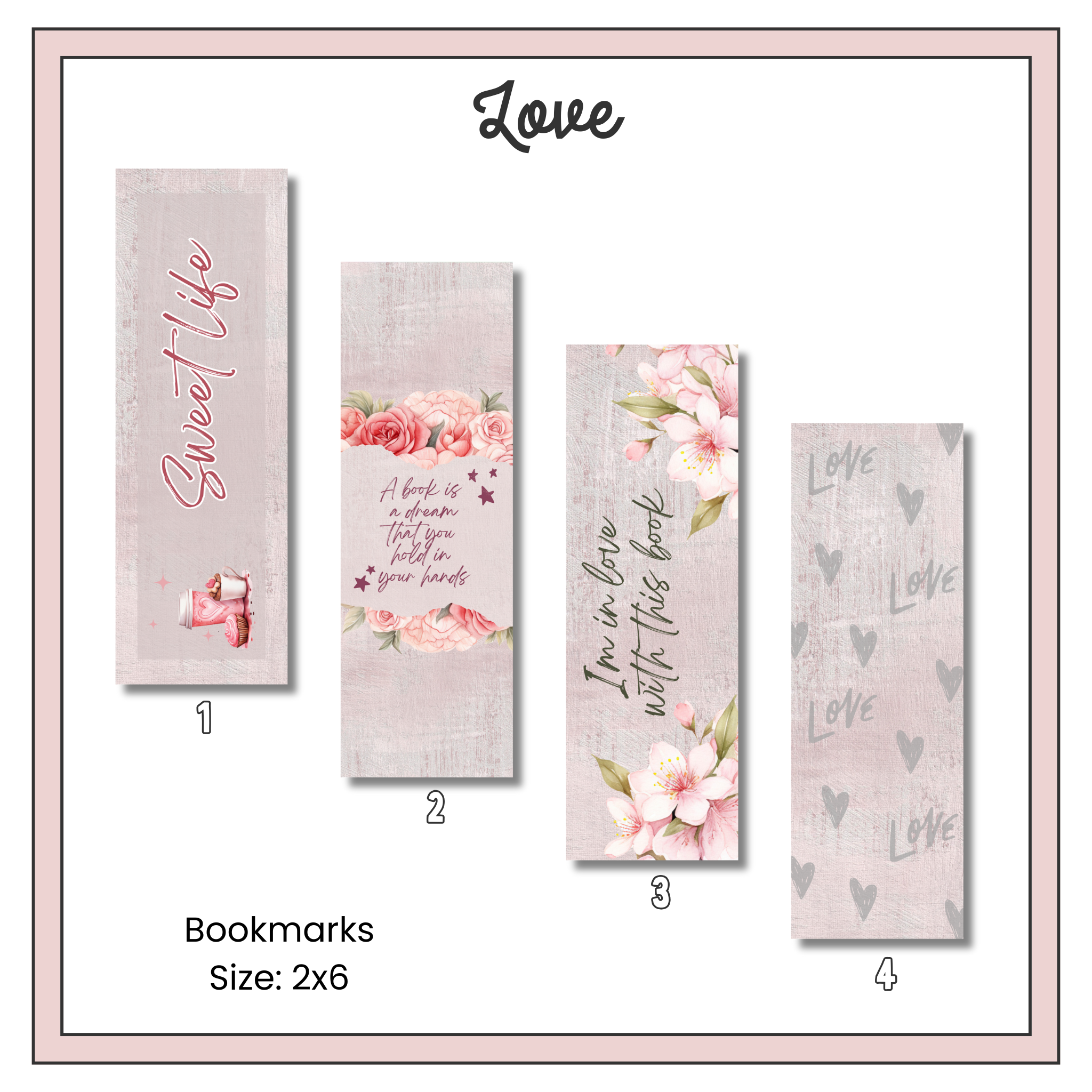 Paper Bookmark - Love