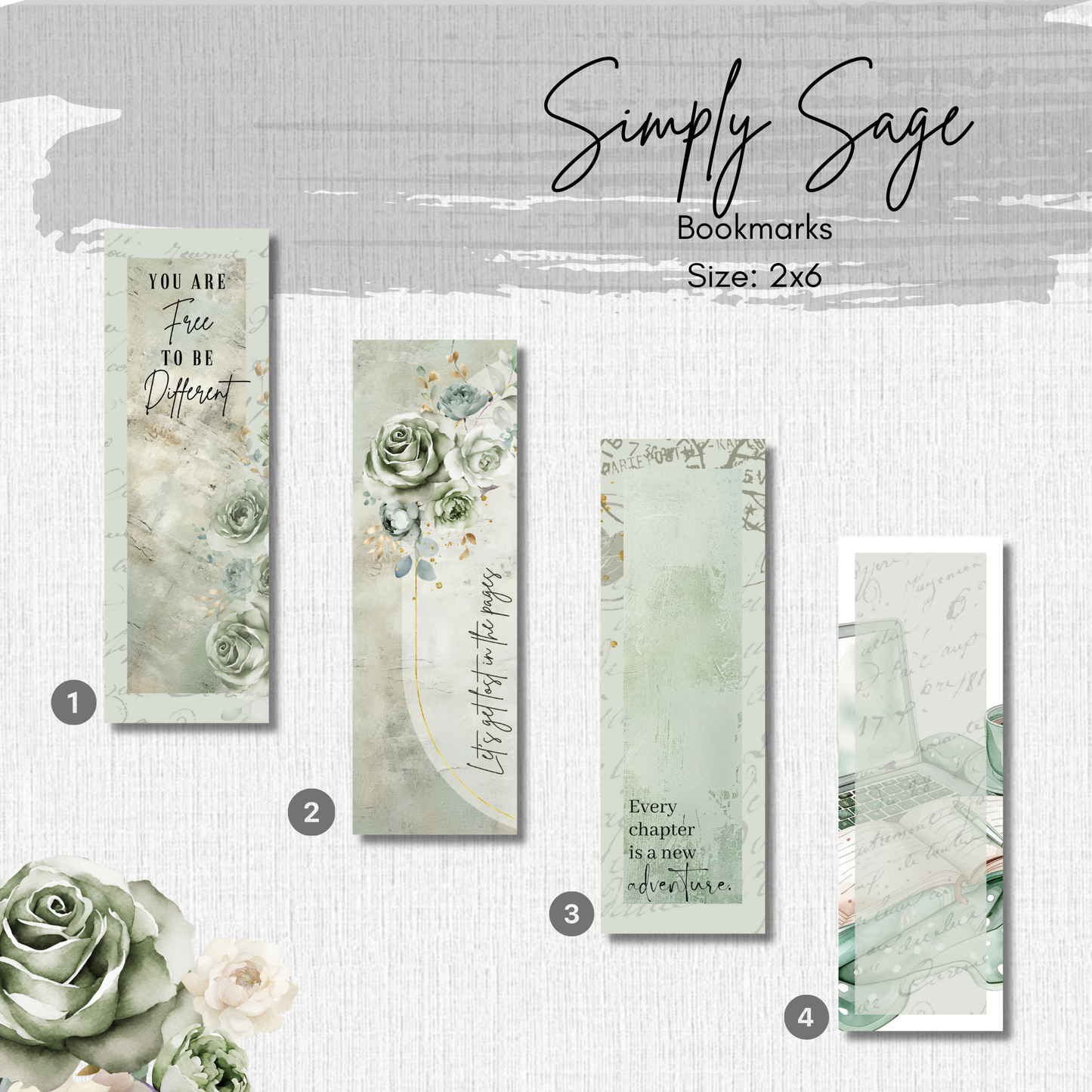 Paper Bookmark - Simply Sage