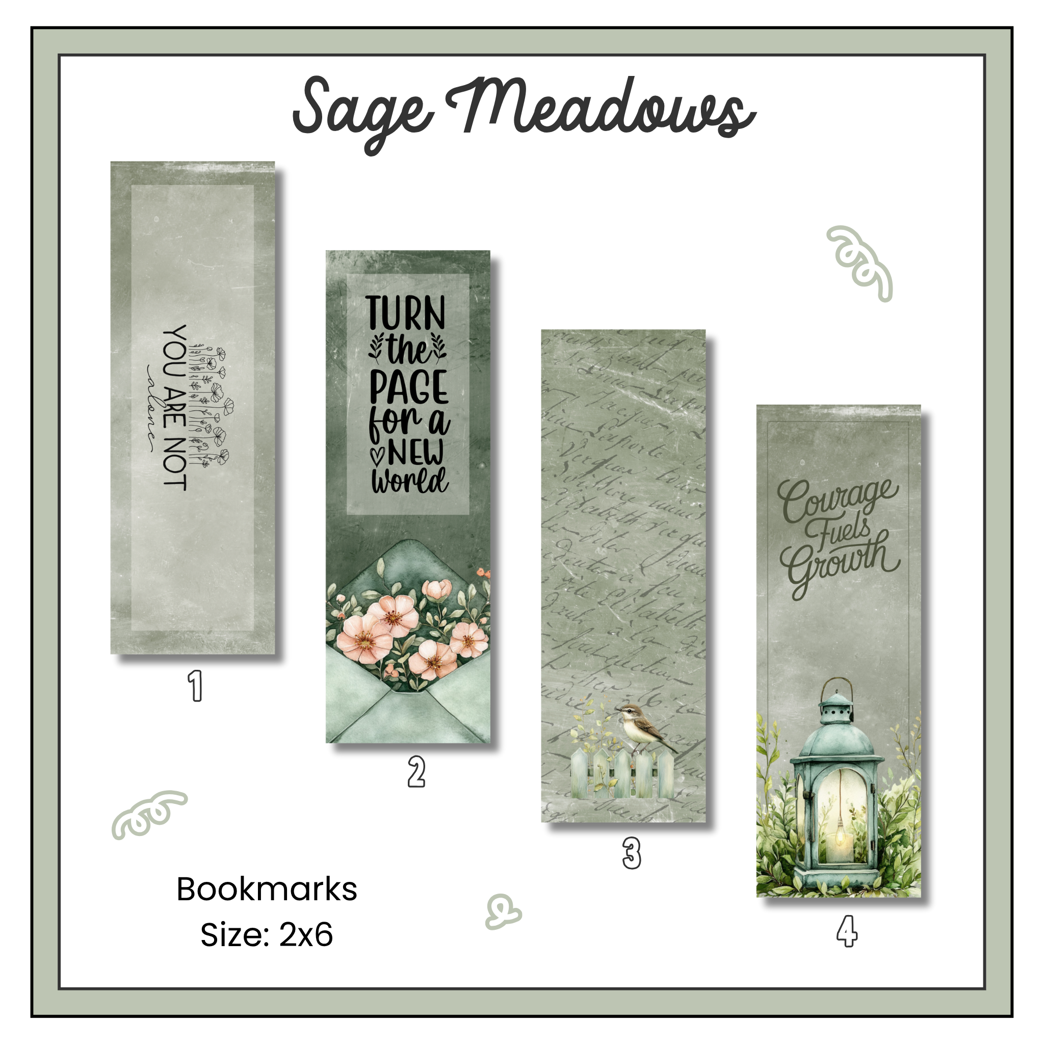 Paper Bookmark - Sage Meadows