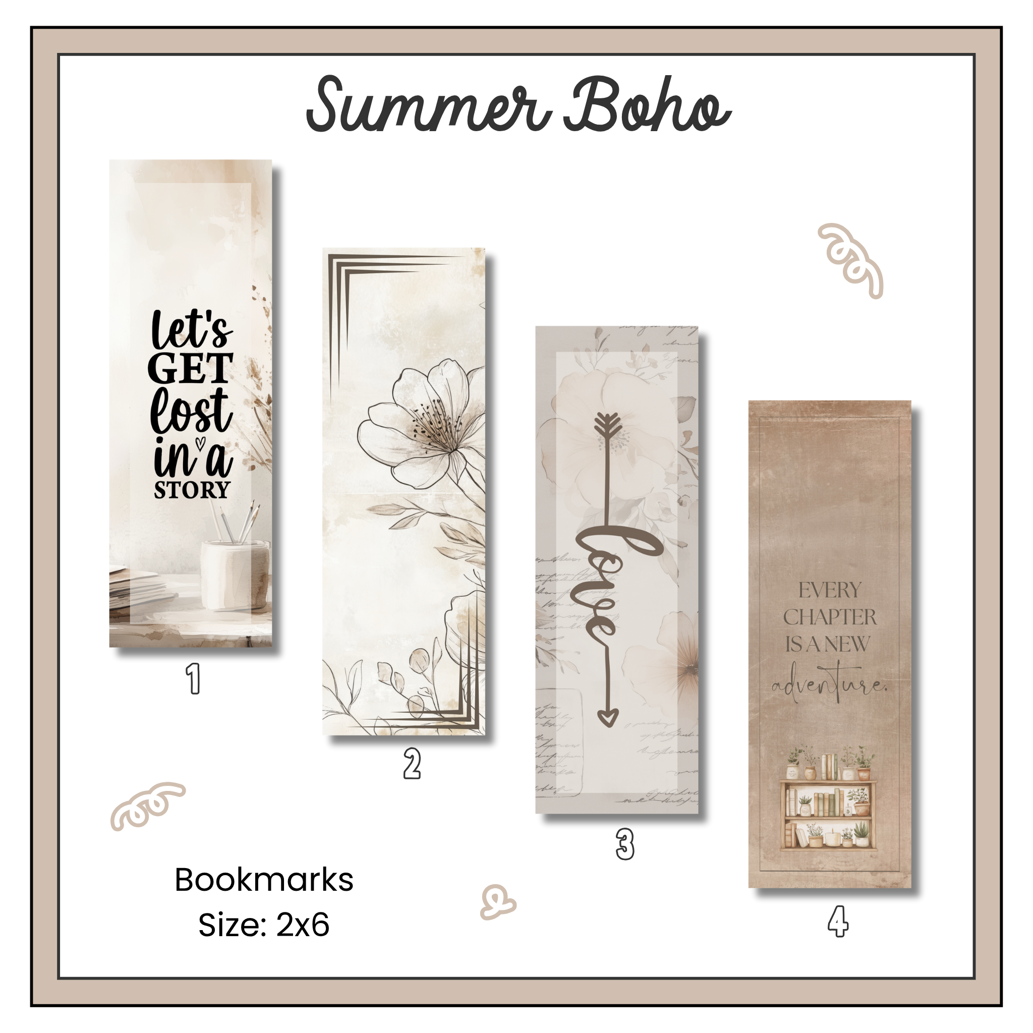 Paper Bookmark - Summer Boho